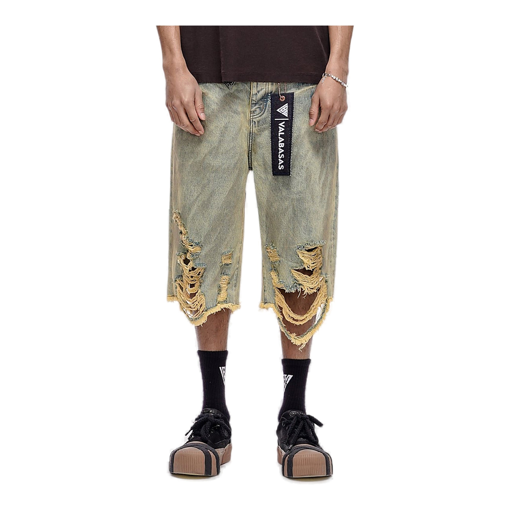 Valabasas Distressed Shorts - Vintage Wash