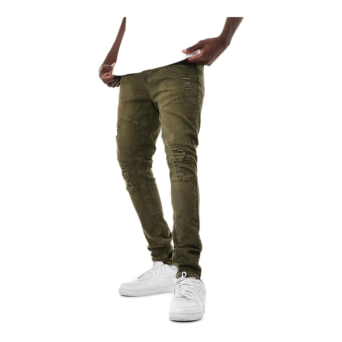 Copper Rivet Reinforced Jeans - Distressed