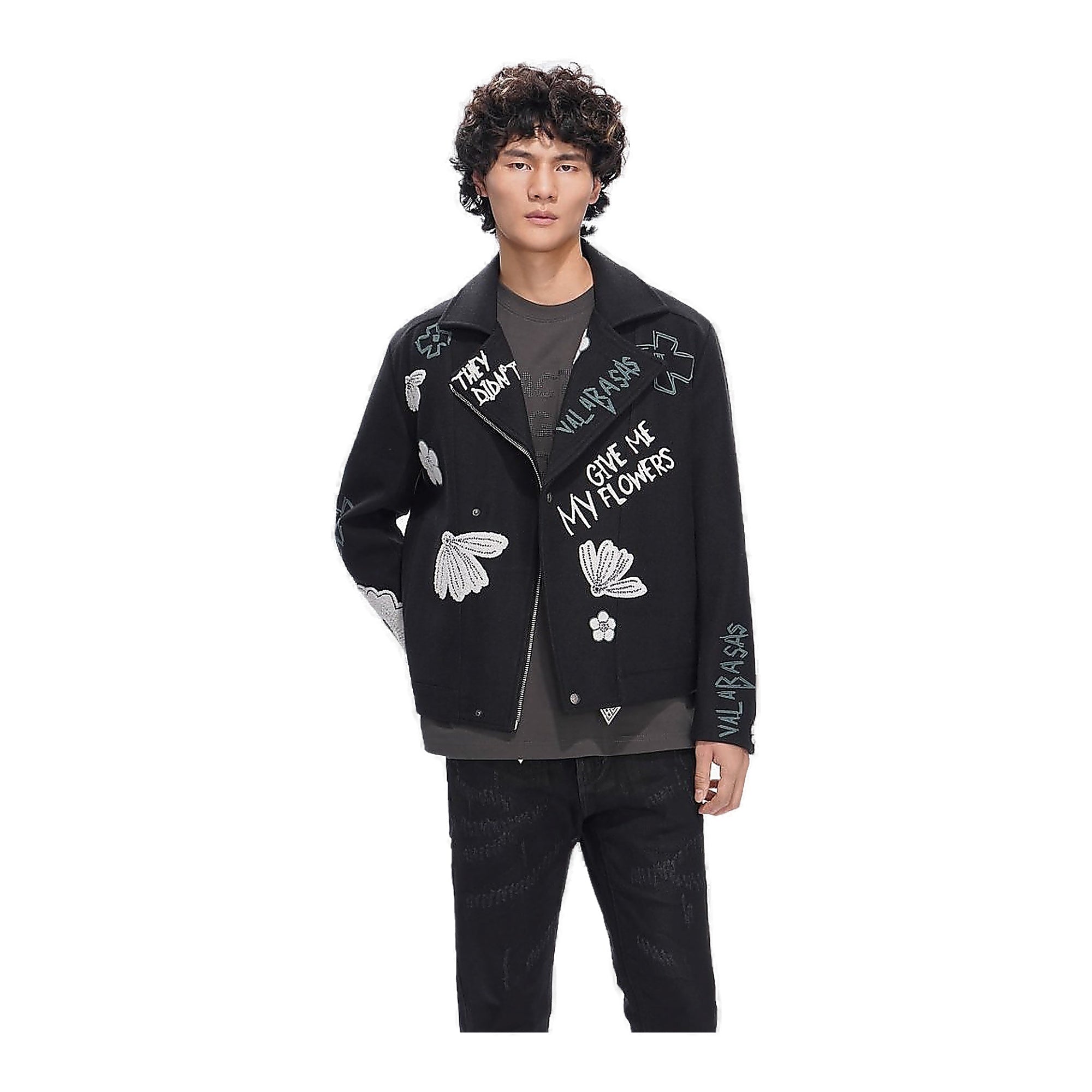 Valabasas Floral Jacket - Embroidered Black