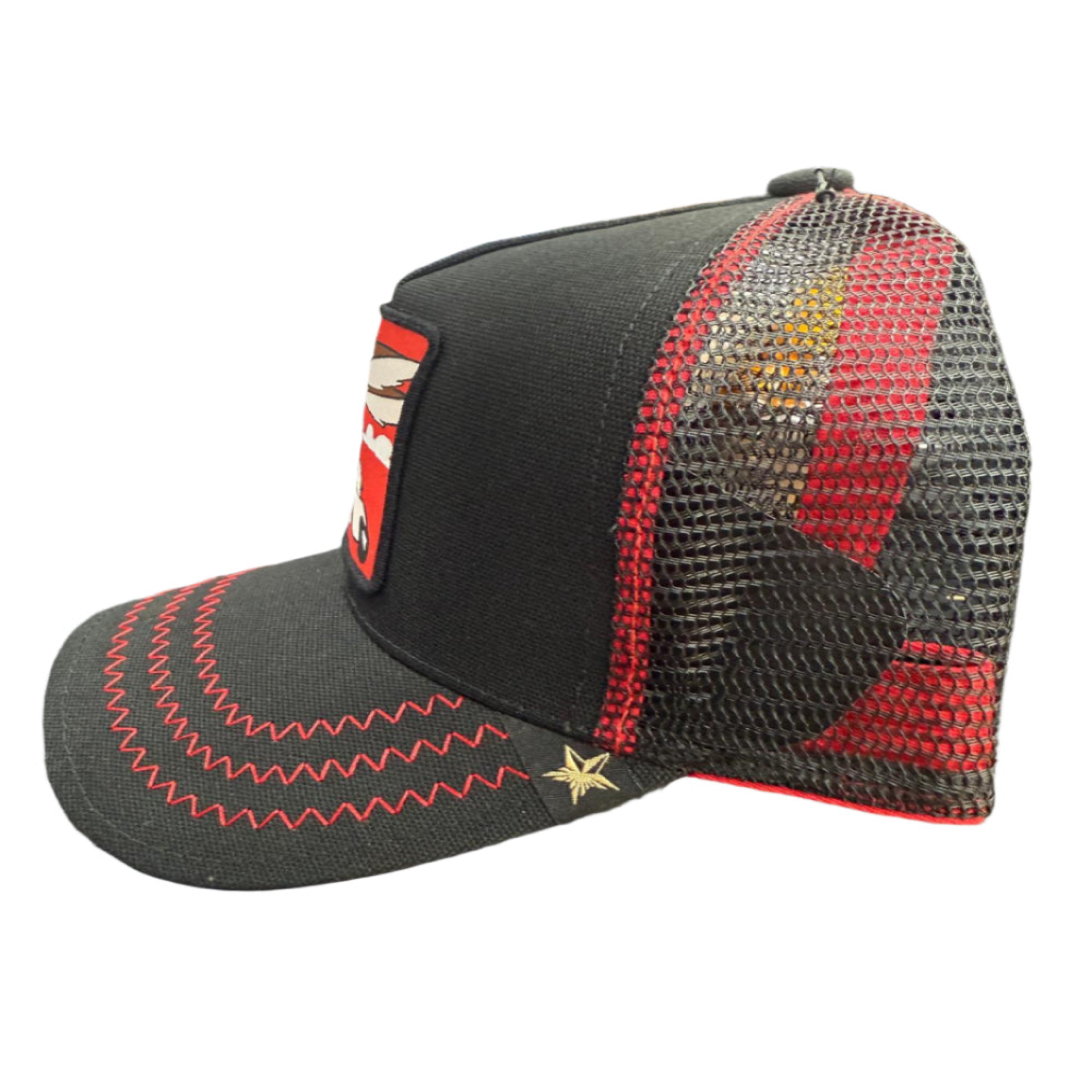 Gold Star Coyote Trucker Hat - Black