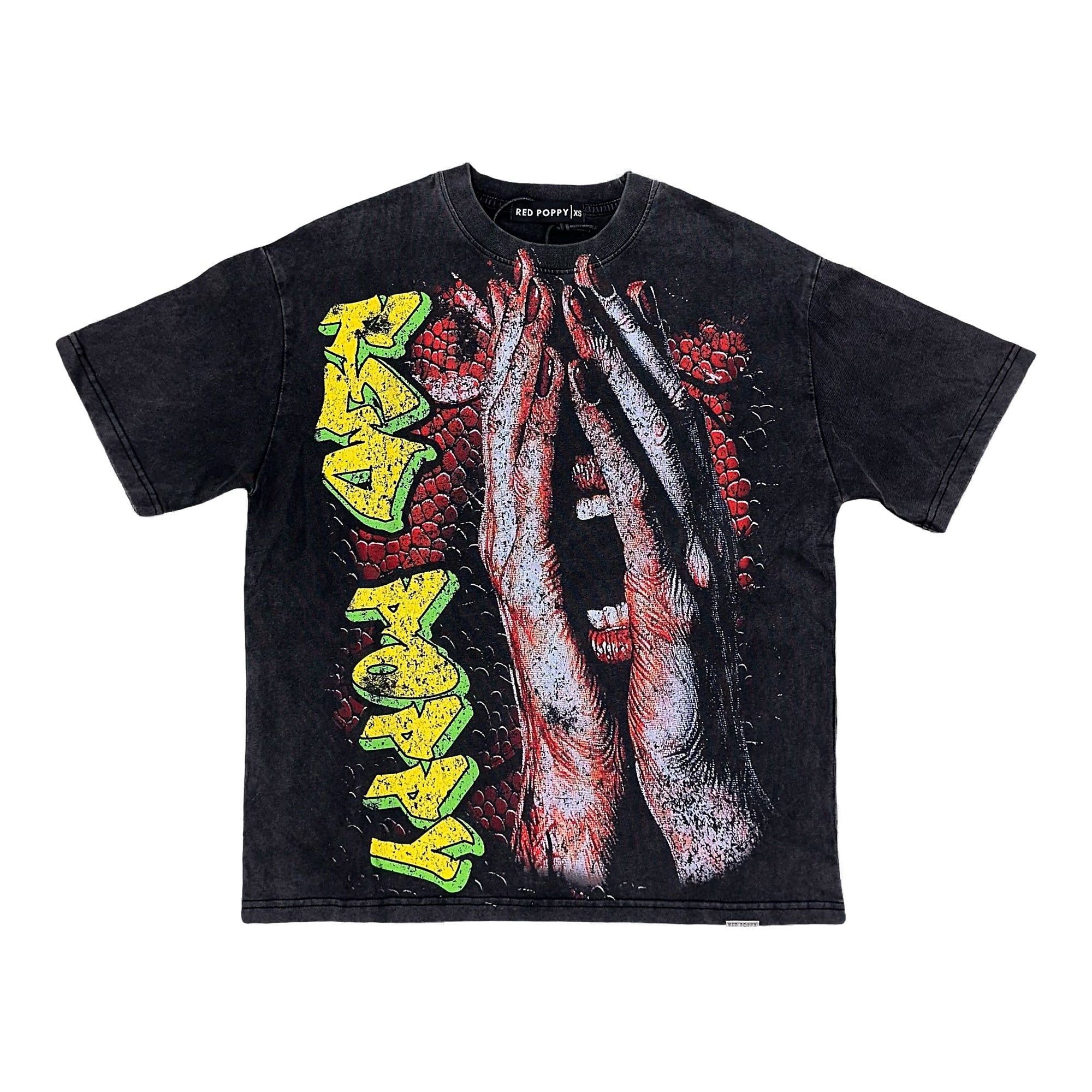 Red Poppy Men's T-Shirt - Black