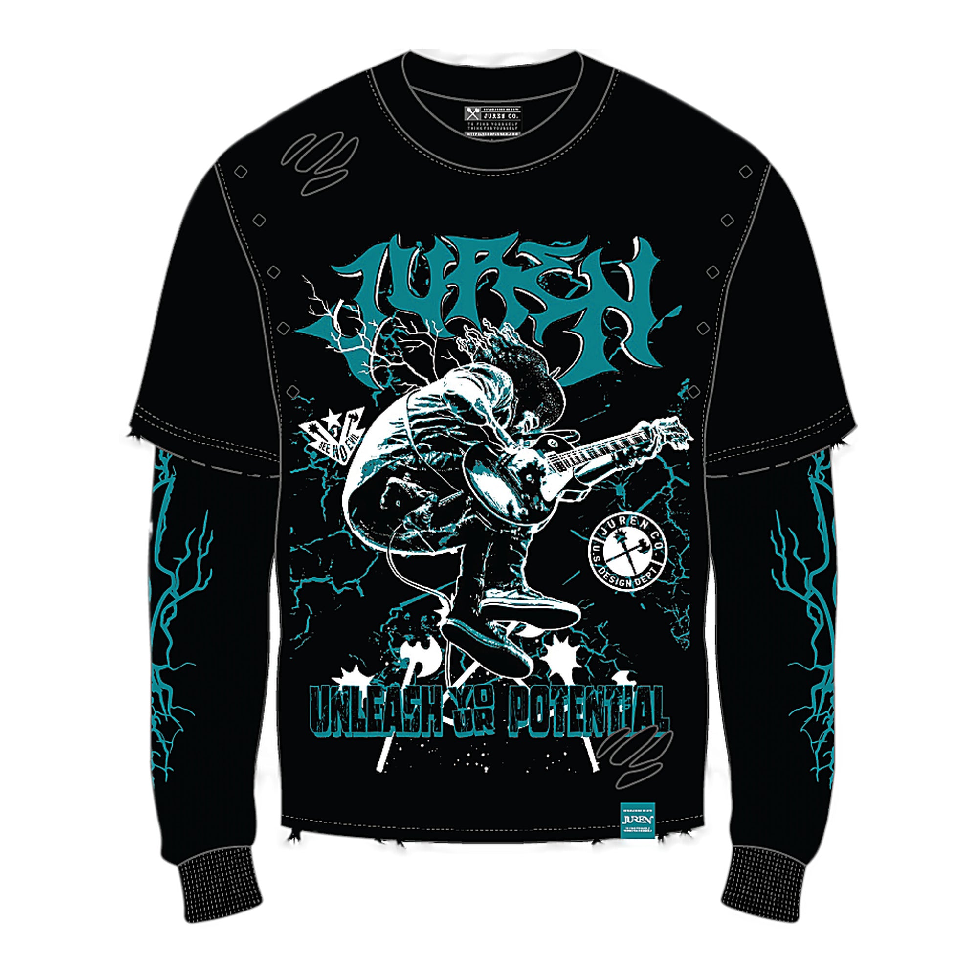 Juren Guitar Longsleeve T-Shirt - Distressed