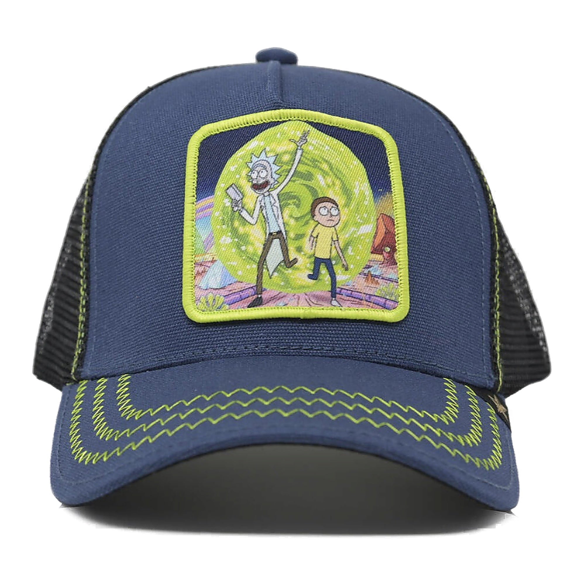 Gold Star Rick And Morty Trucker Hat - Blue