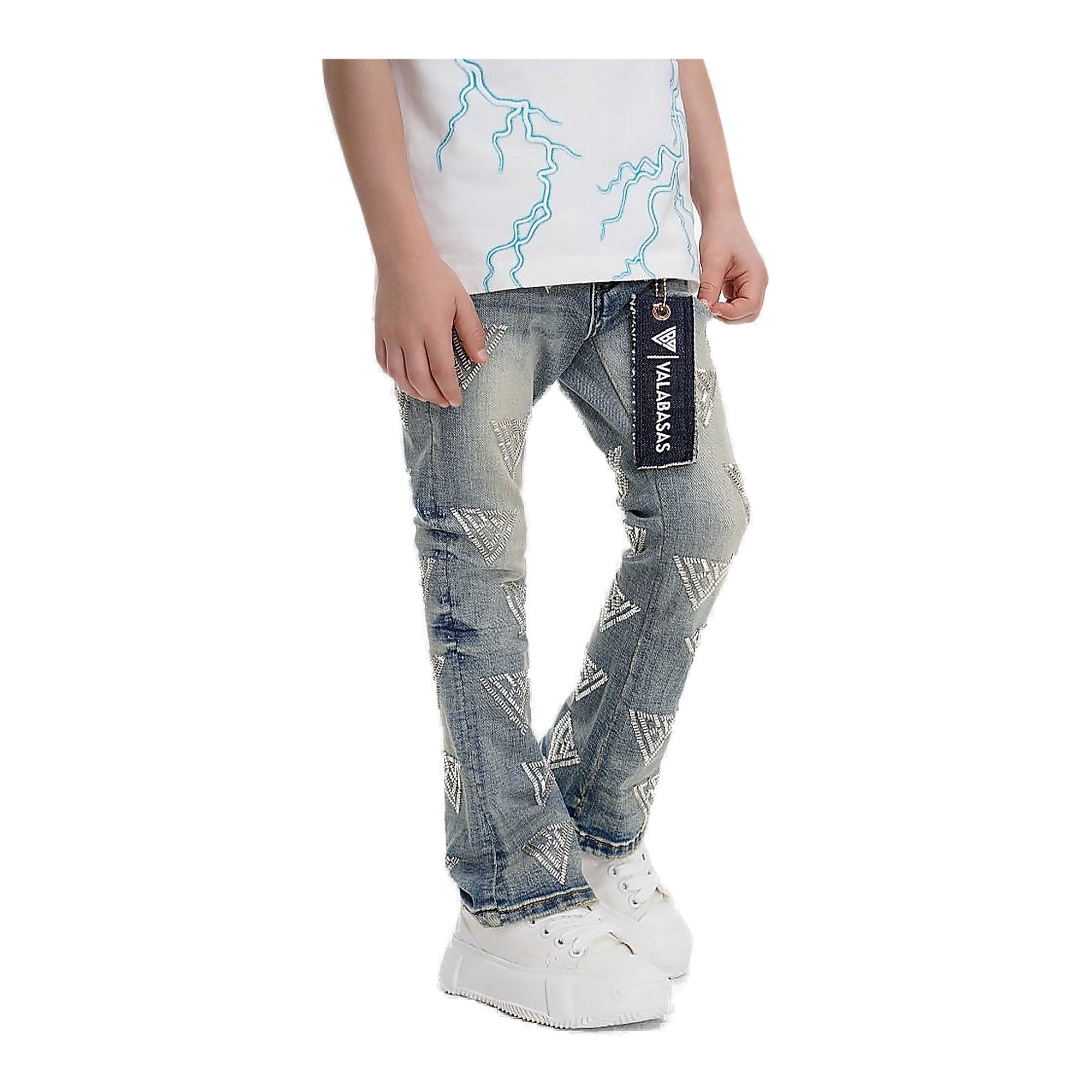 Valabasas Logo Youth Jeans - Stacked Vintage Wash