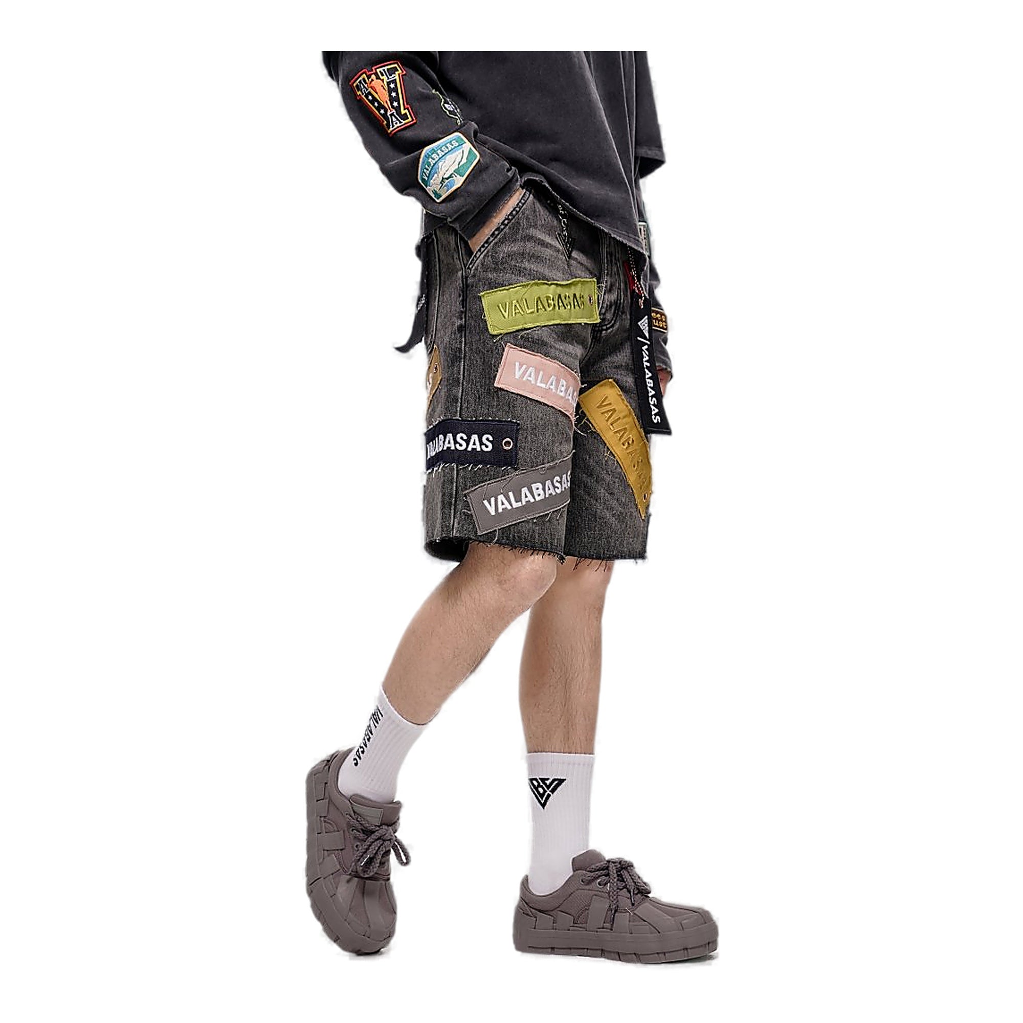 Valabasas Patchwork Shorts - Raw Hem