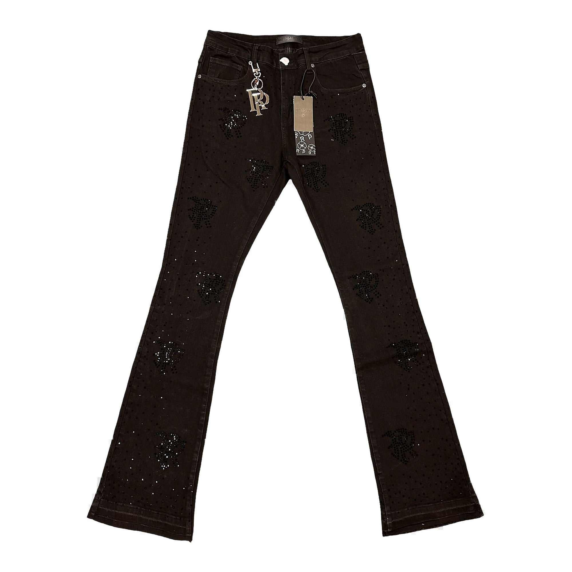 Red Poppy Stacked Flared Fit Jeans