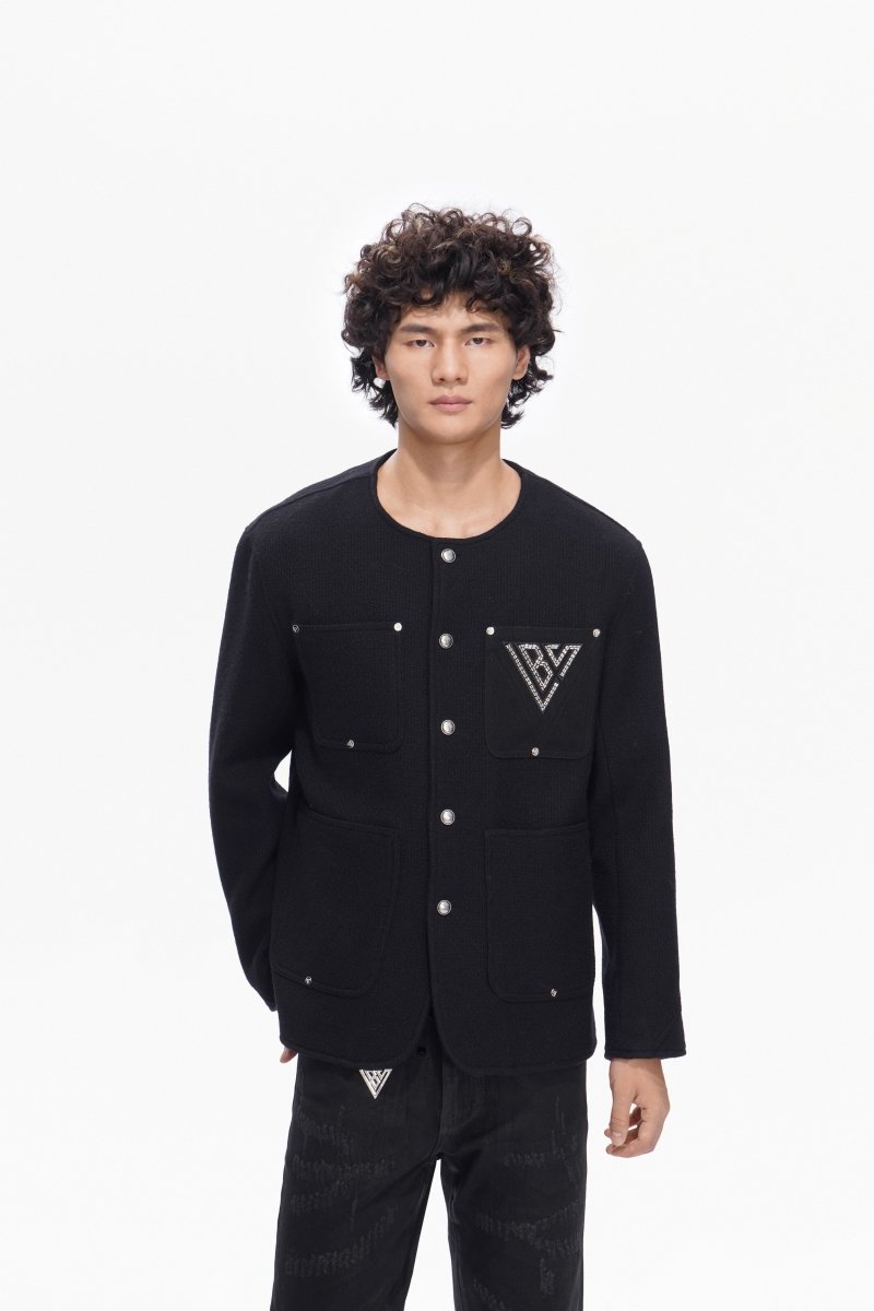 Atelier Black Woven Button Down - Valabasas