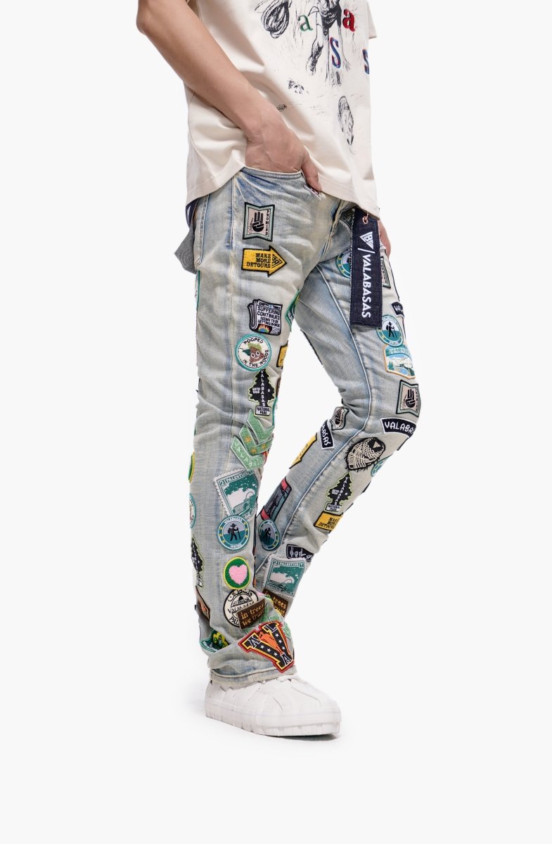 Axis Stacked Light Blue Jeans - Valabasas