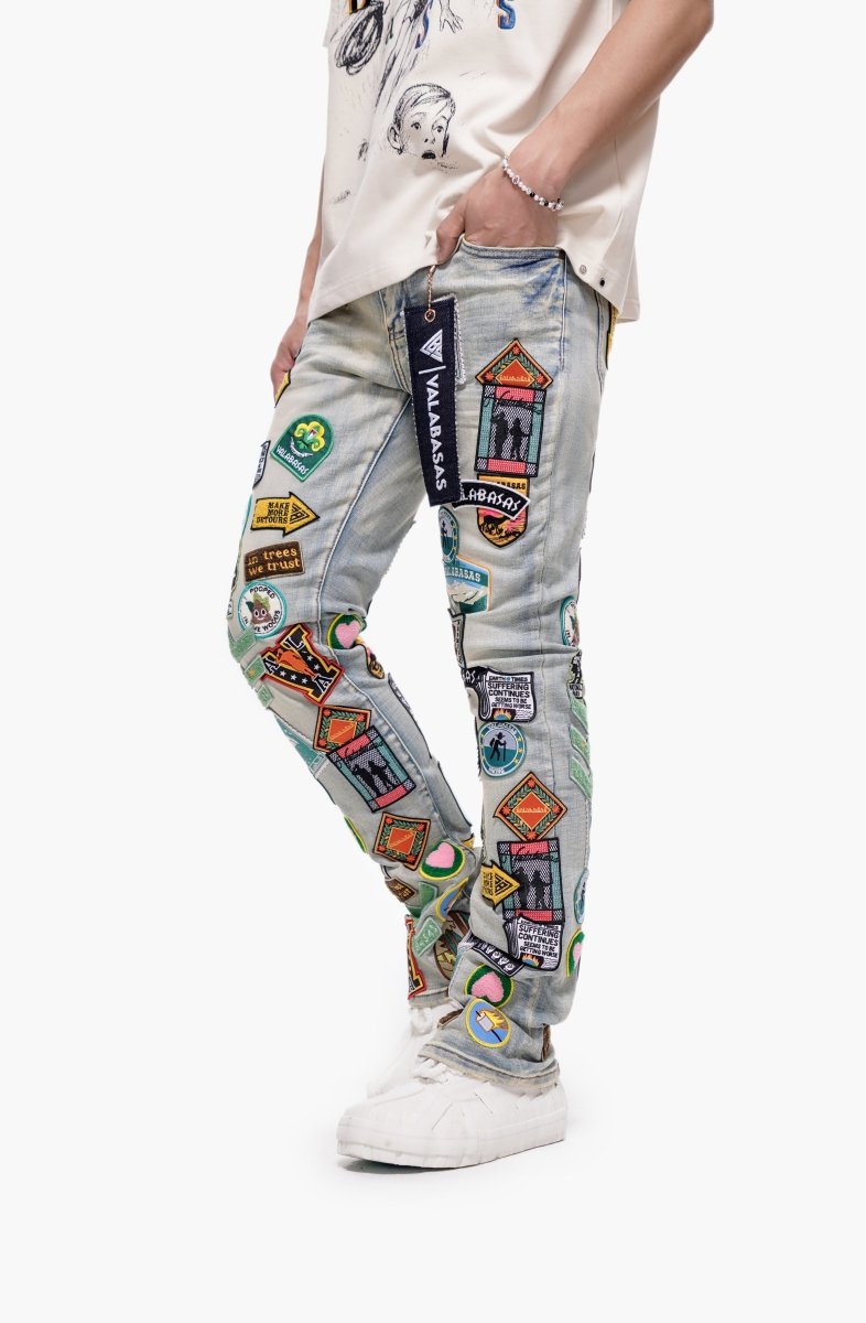 Axis Stacked Light Blue Jeans - Valabasas