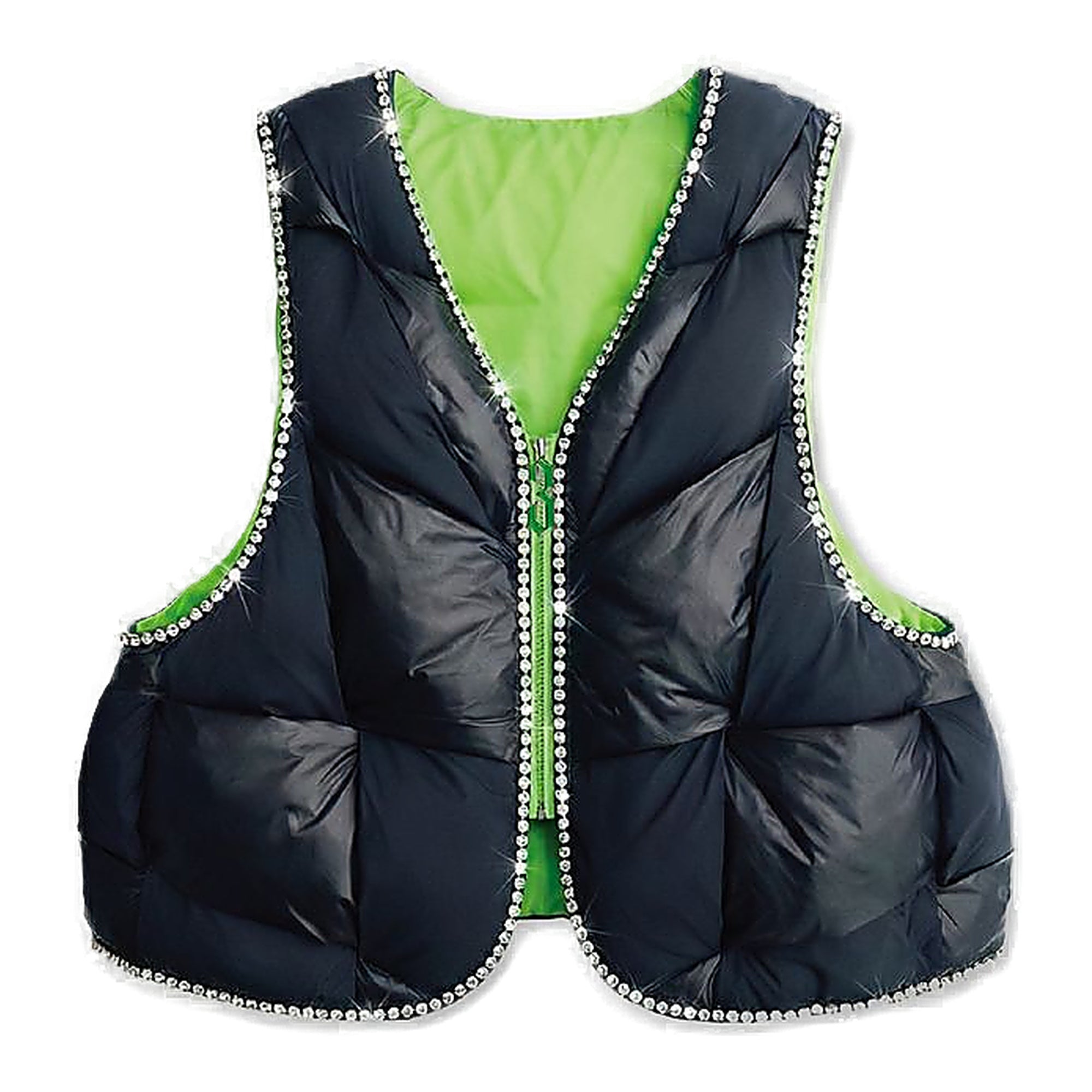 Alpha Style Skull Vest - Rhinestone Trim