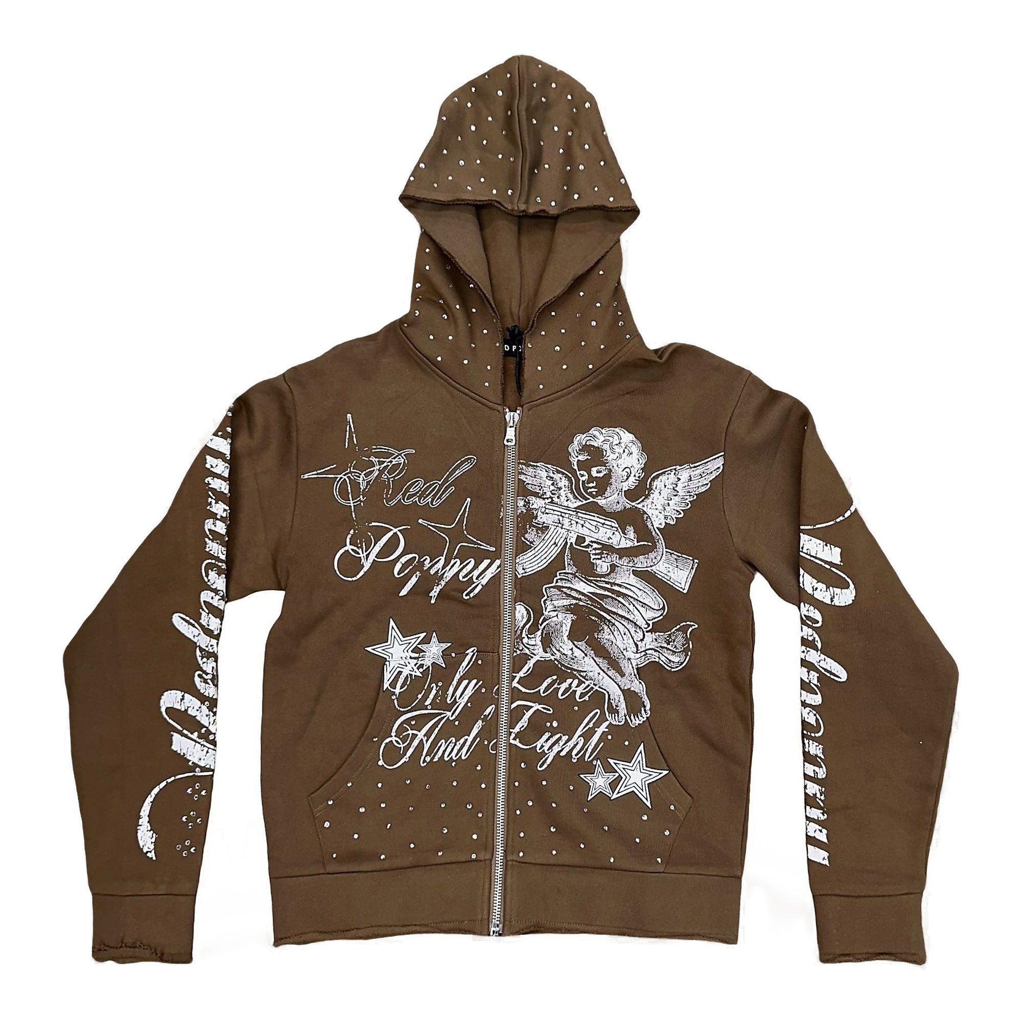 Red Poppy Men's Brown Hoodie