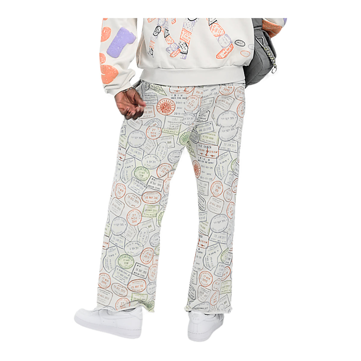 Red Letters Where U Are Jogger Pants - Passport Print