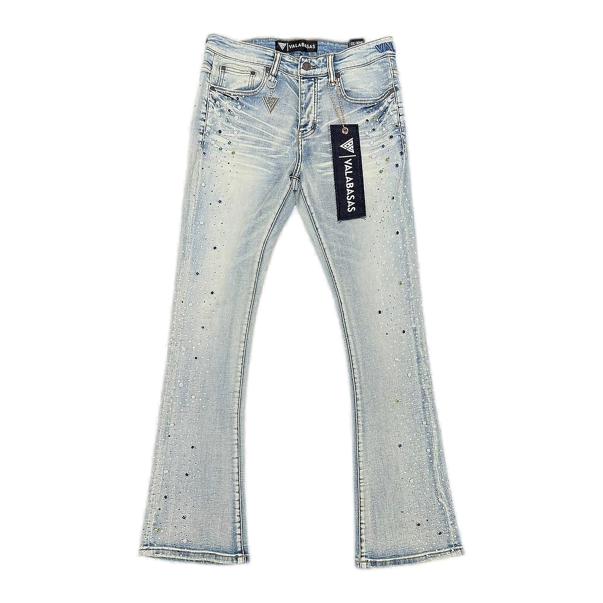 Valabasas Shine Stacked Jeans - Artistic Splatter