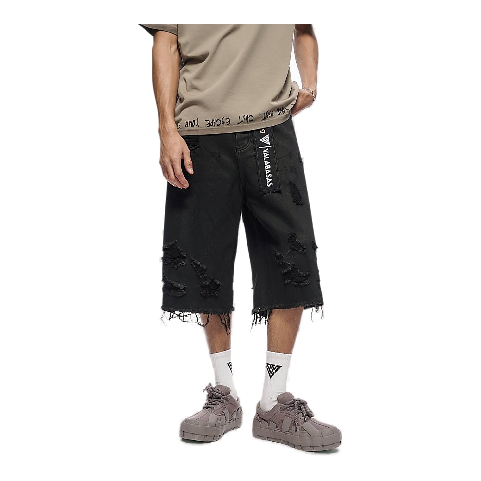 Valabasas Ripped Shorts - Distressed Denim
