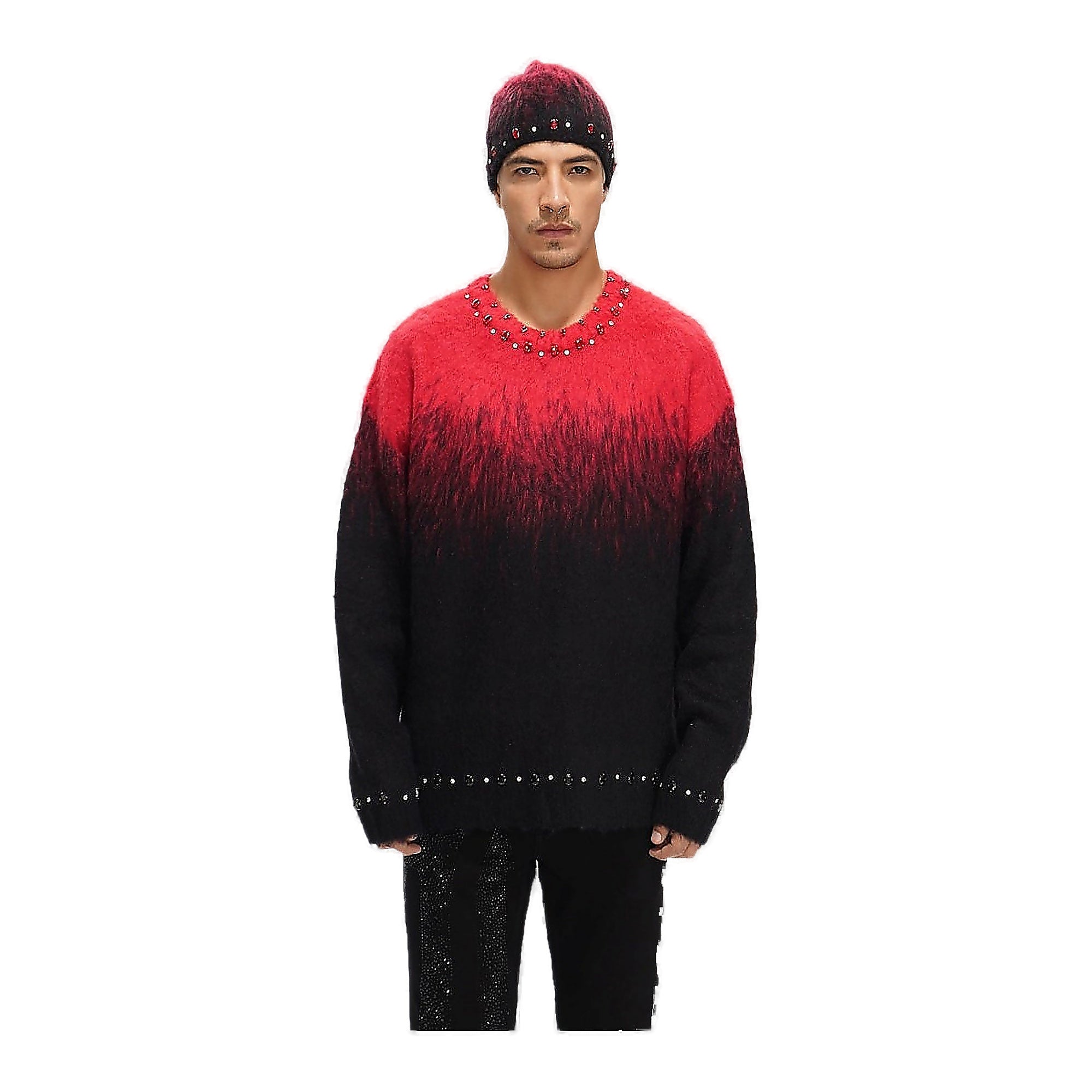 Valabasas Gradient Sweater - Studded Red