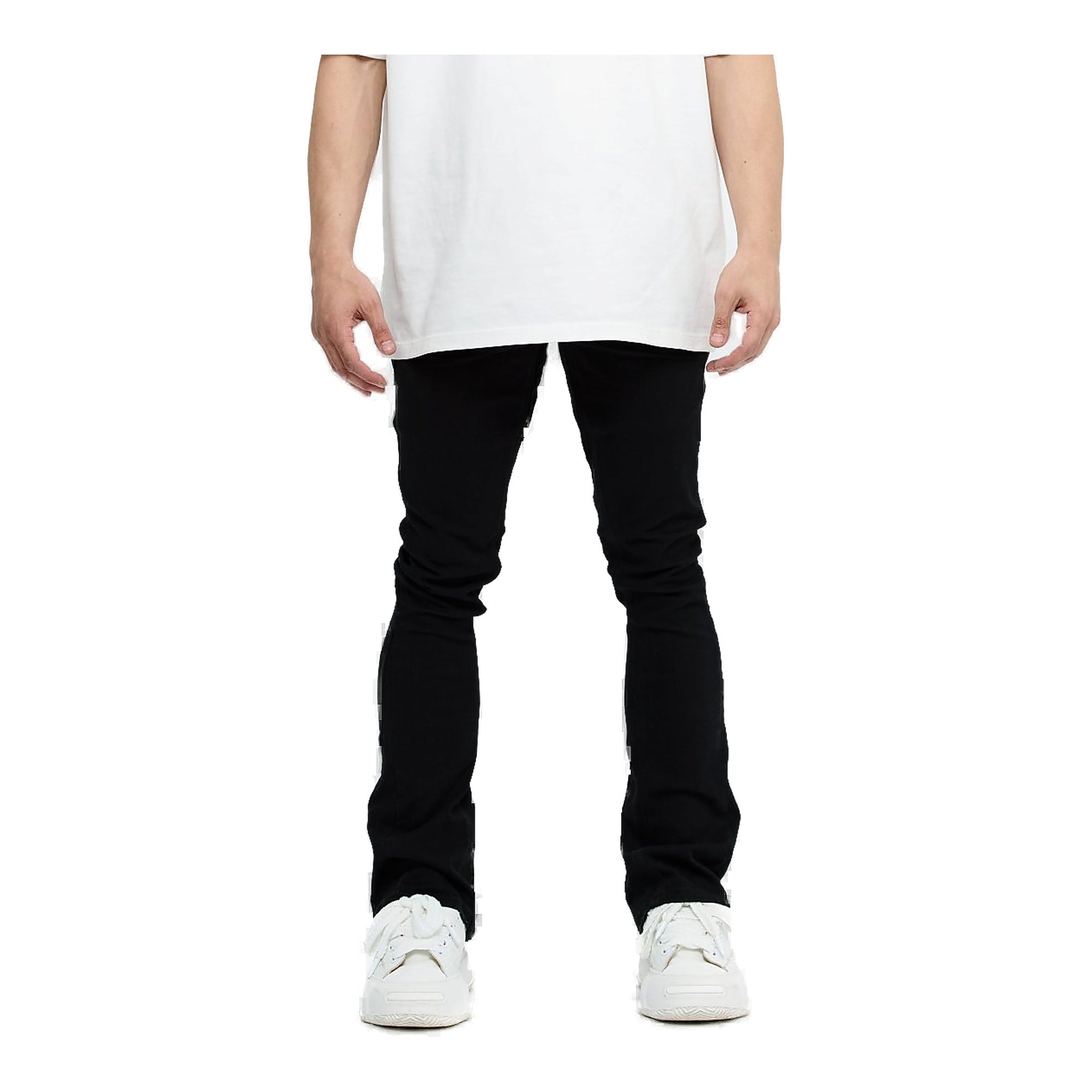 Valabasas Mr. Stacked Black Men's Jeans - Solid Color