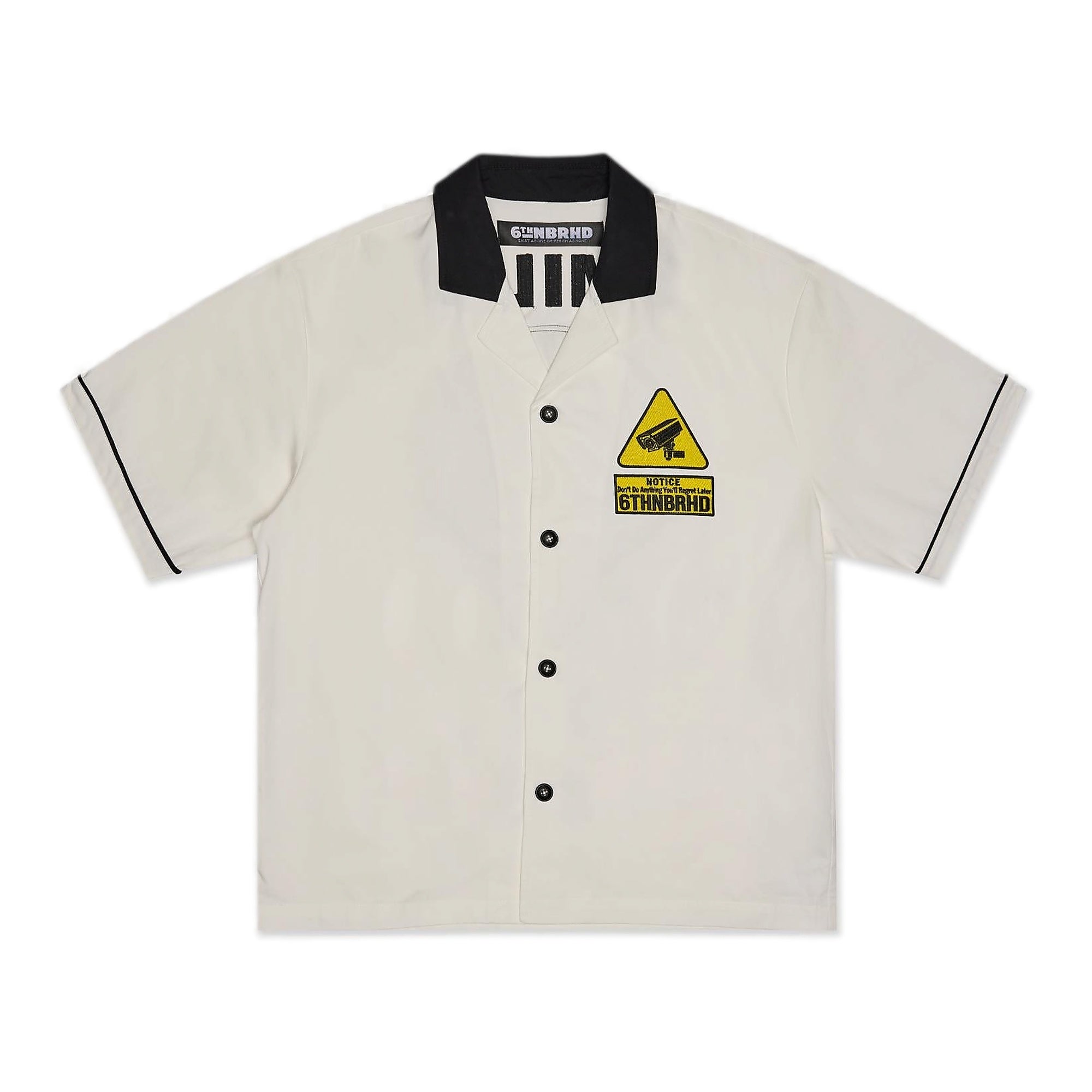6Th Nbrhd Say Cheese Bowling Shirt - White