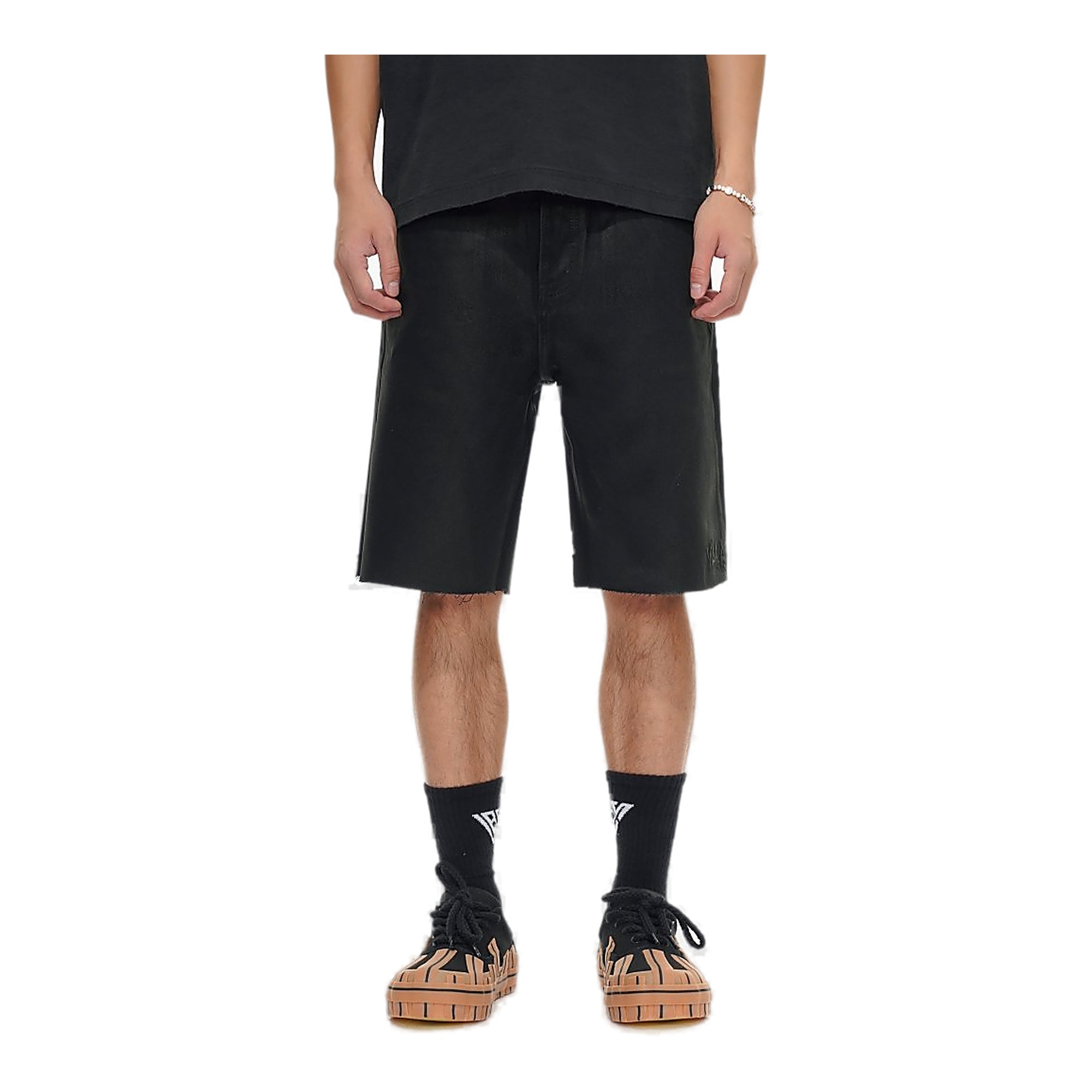Valabasas Denim Raw Hem Shorts - Waxed Finish