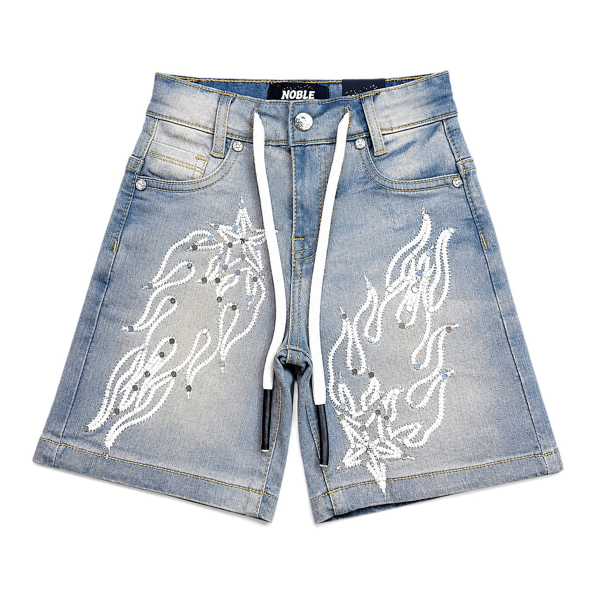 Noble Shooting Stars Kids Shorts - Embroidered