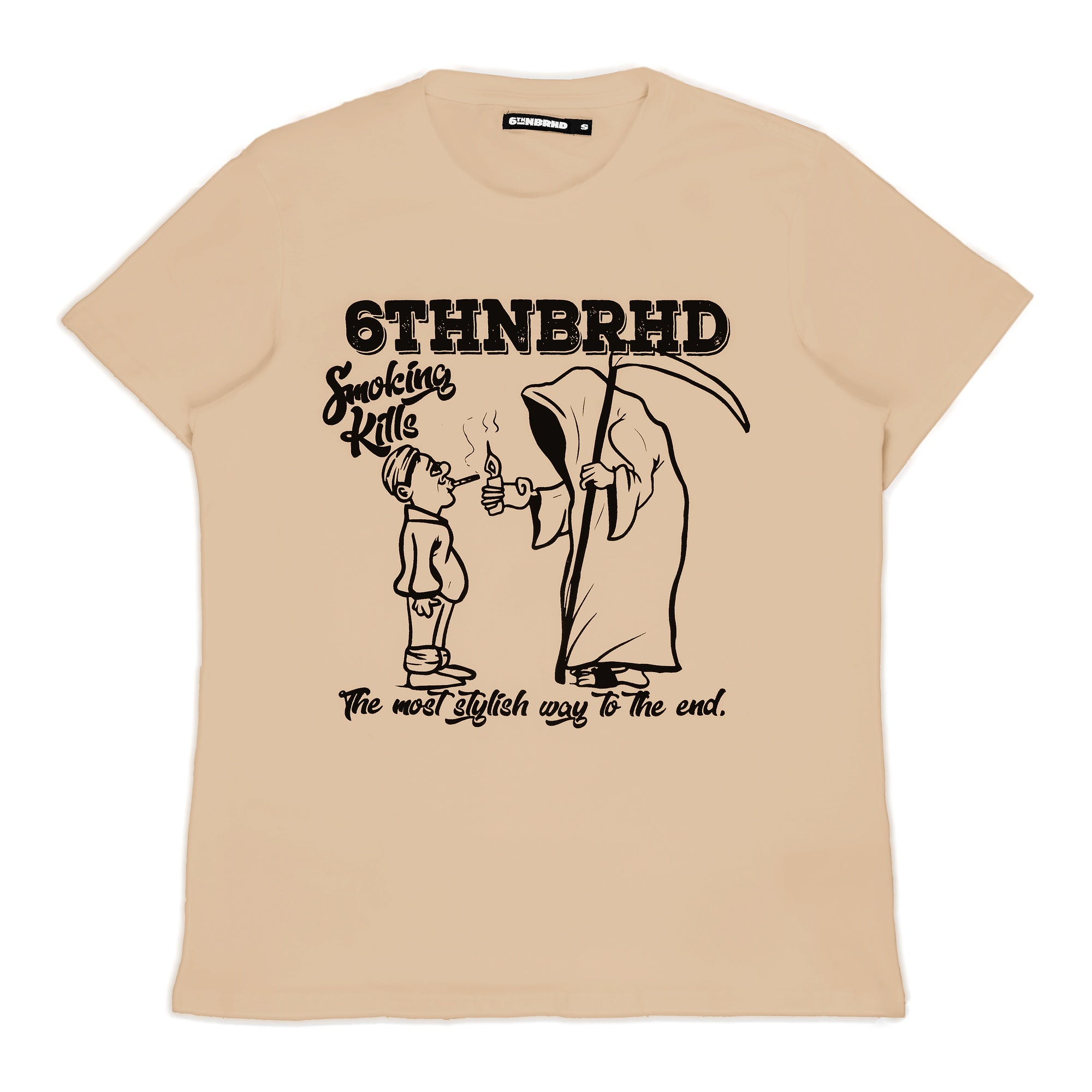 6Th Nbrhd No Smokes Men's T-Shirt - Beige
