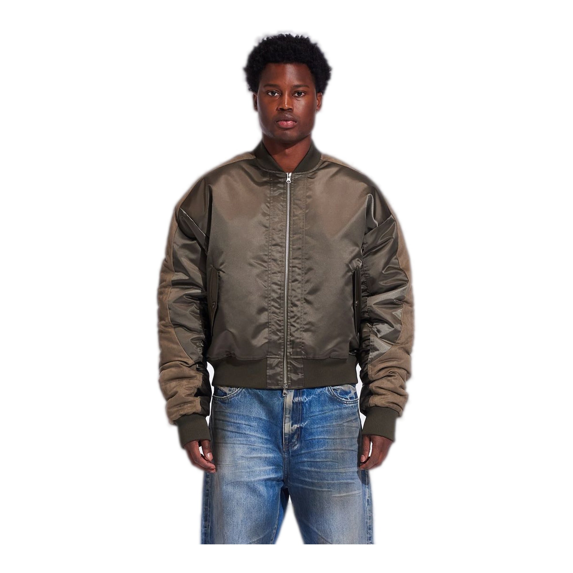 Crysp Olive Green Bomber Jacket - Men's Lightweight Outerwear