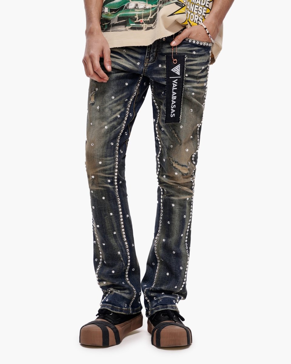 Canal Stacked Vintage Blue Wash Jeans - Valabasas
