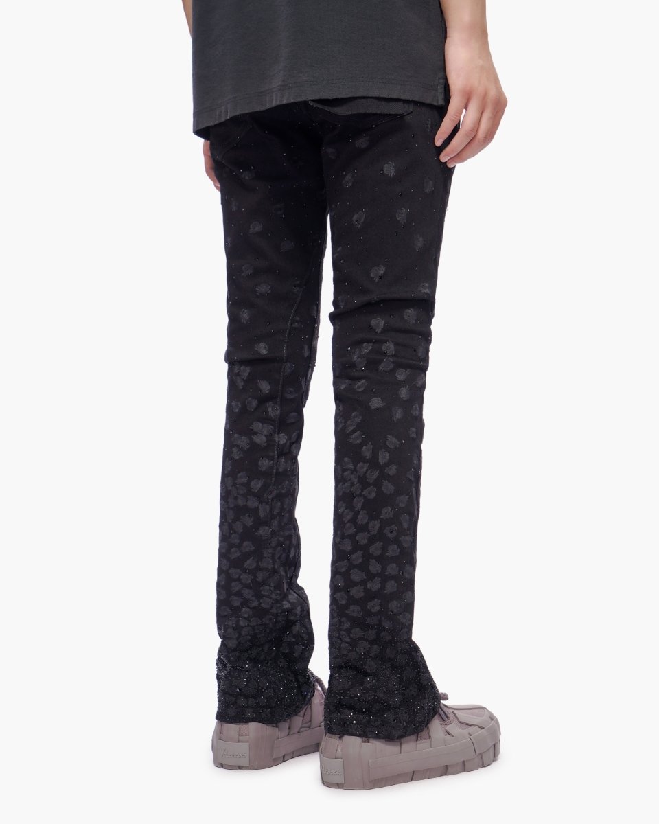 Canite Stacked Jet Black Jeans - Valabasas