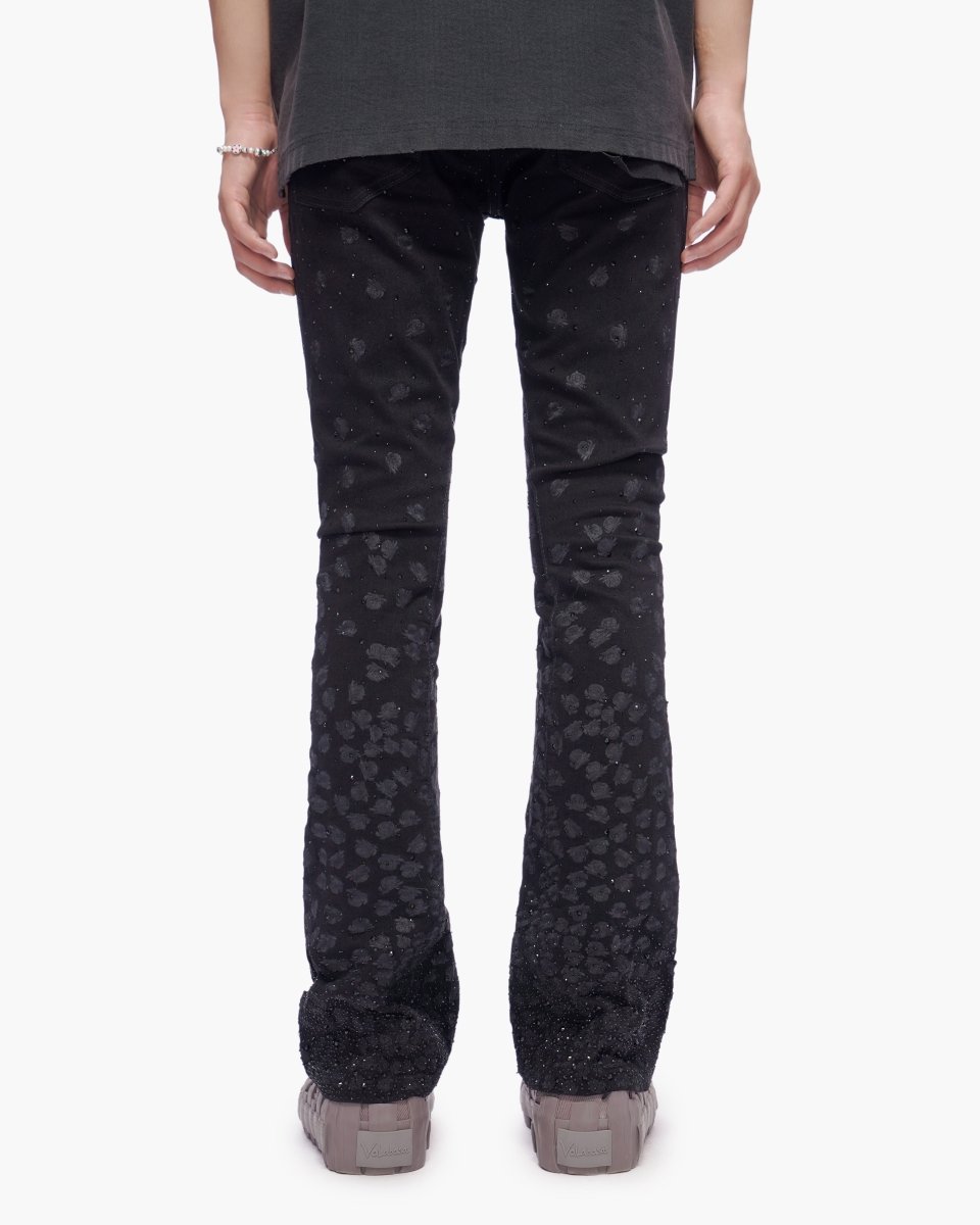 Canite Stacked Jet Black Jeans - Valabasas