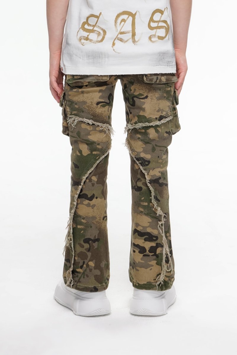 Canteen Kids Stacked Denim Cargos Camo - Valabasas