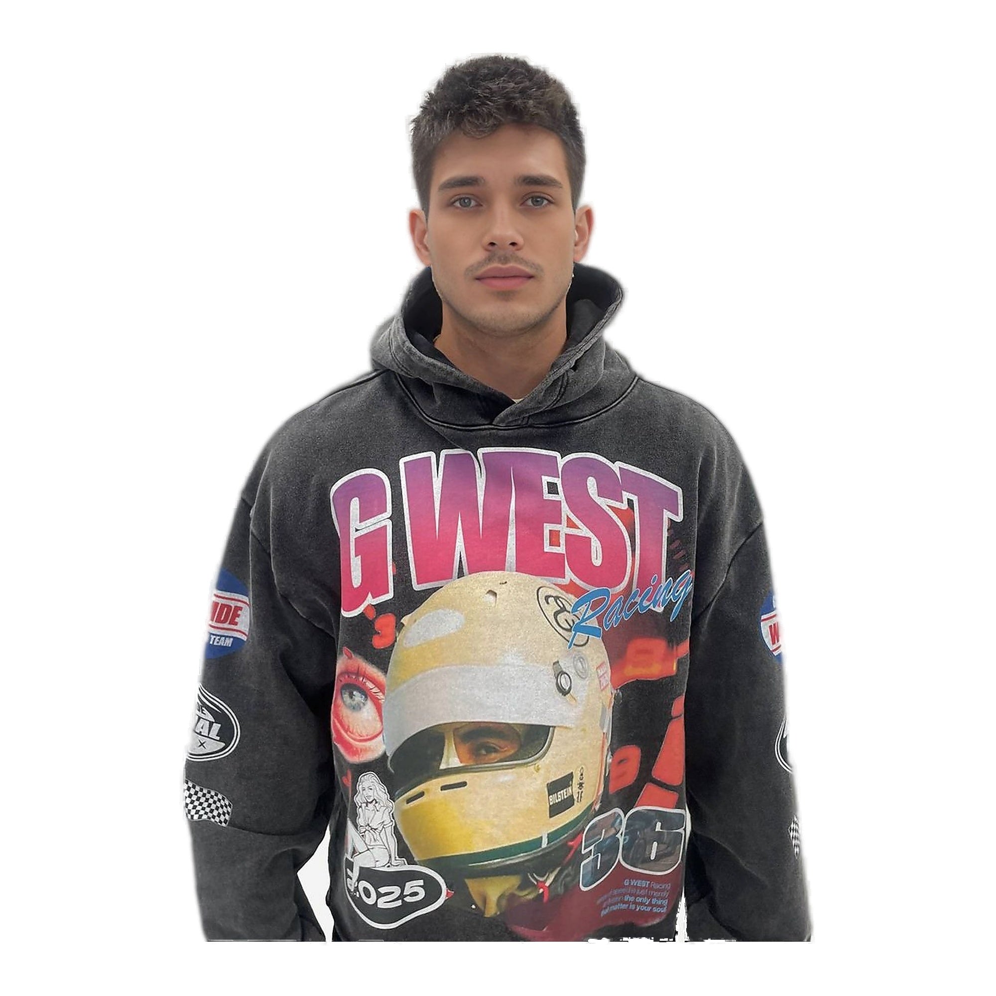 G-West Complicated Racing Hoodie - Graphic Print