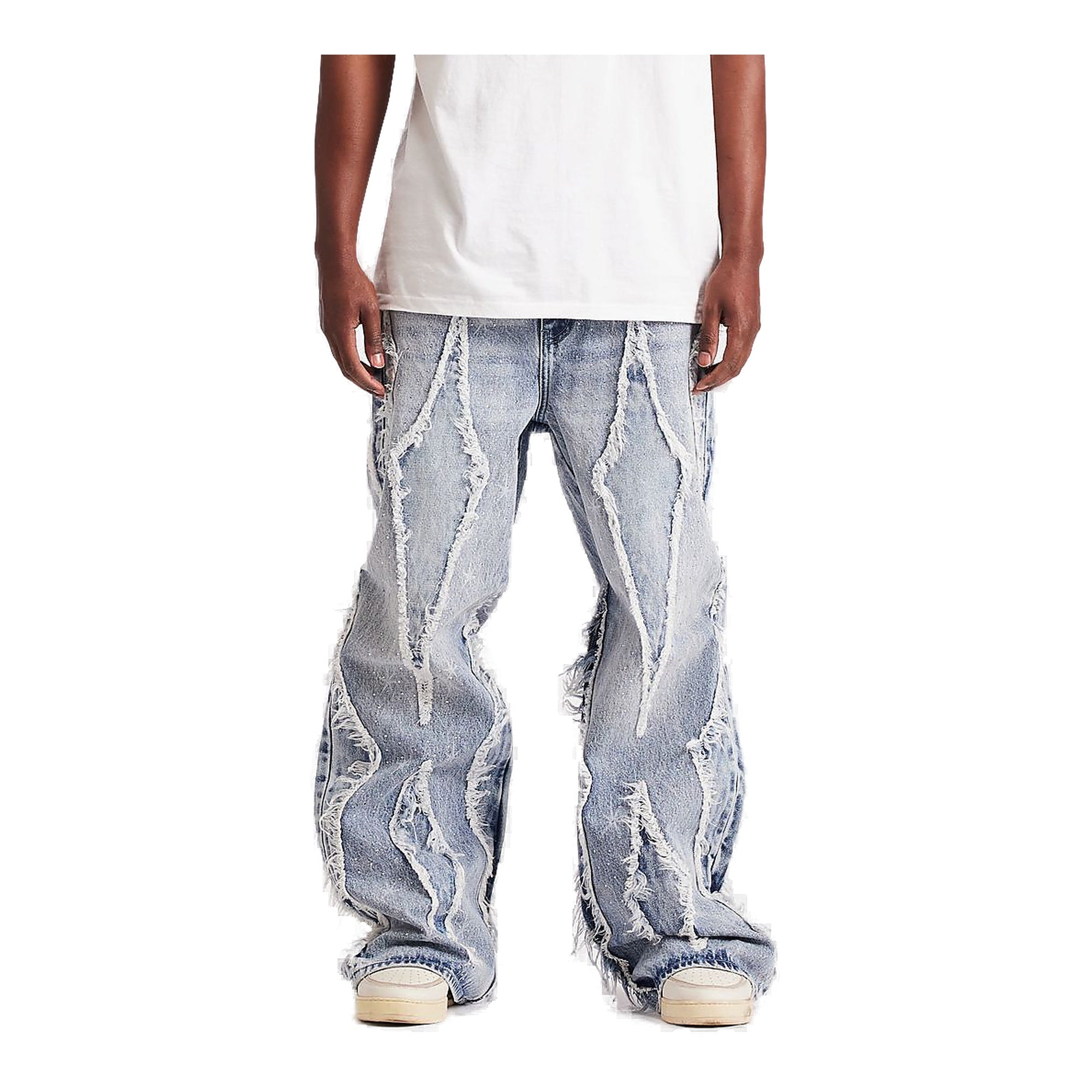Embellish Icon Baggy Denim Men's Jeans - Light Wash