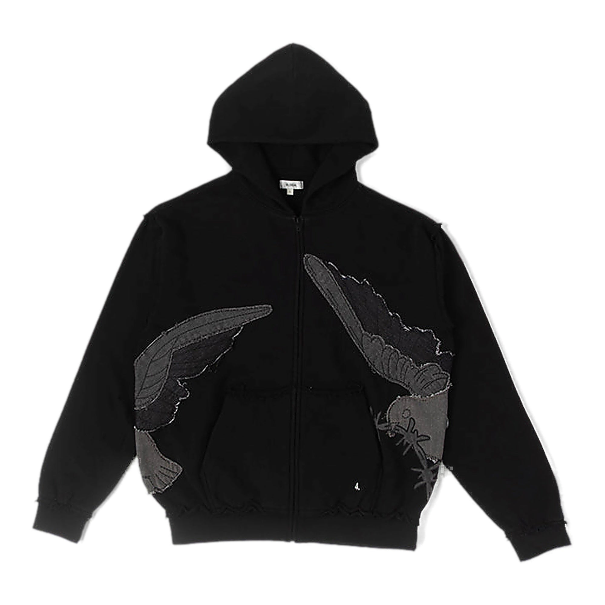 Bldg4 Embroidered Bird Black Hoodie