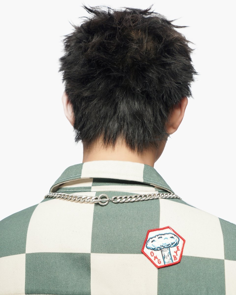 Checkers Green Cream Button Down Shirt - Valabasas