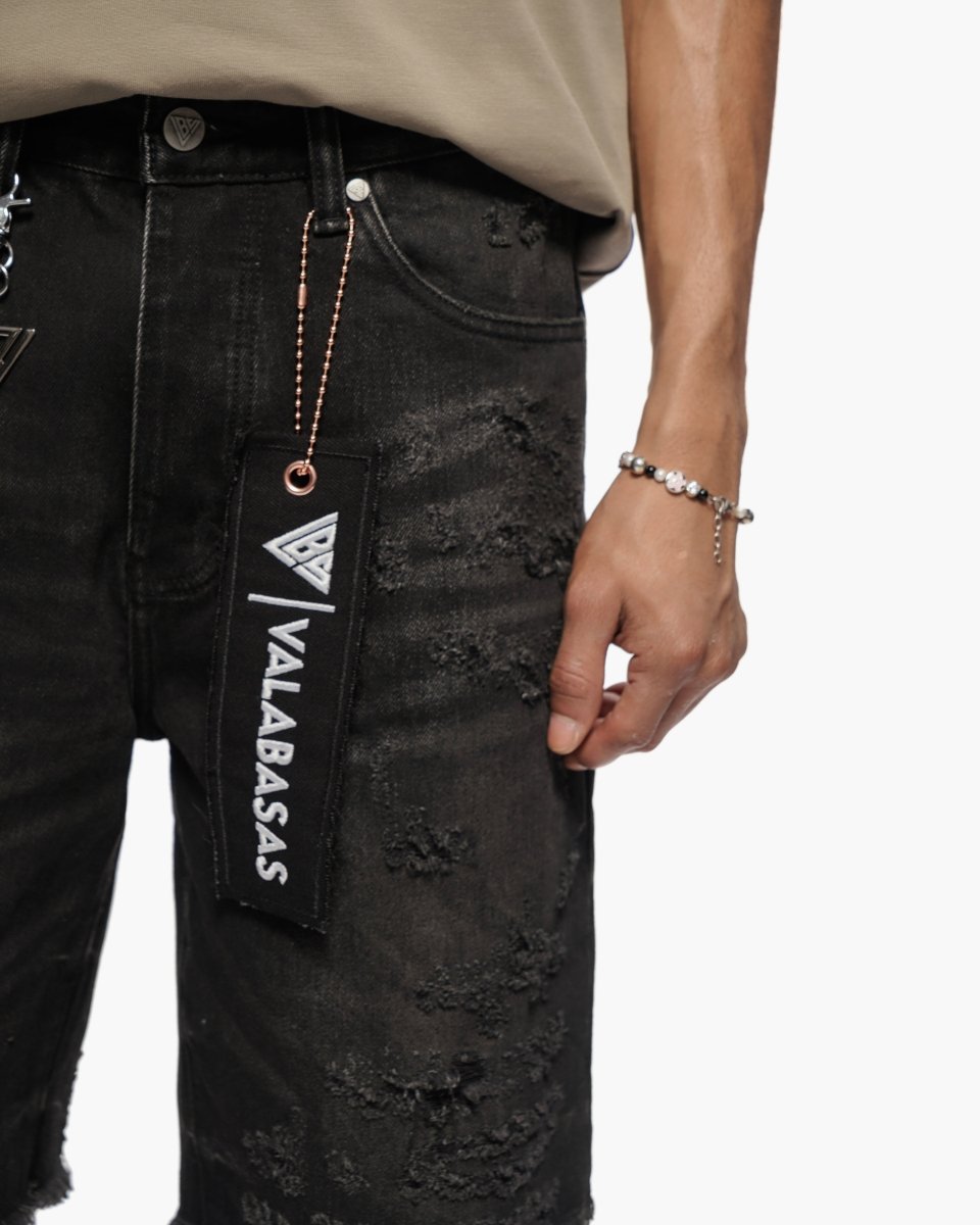 Clipped Jorts Black Washed - Valabasas