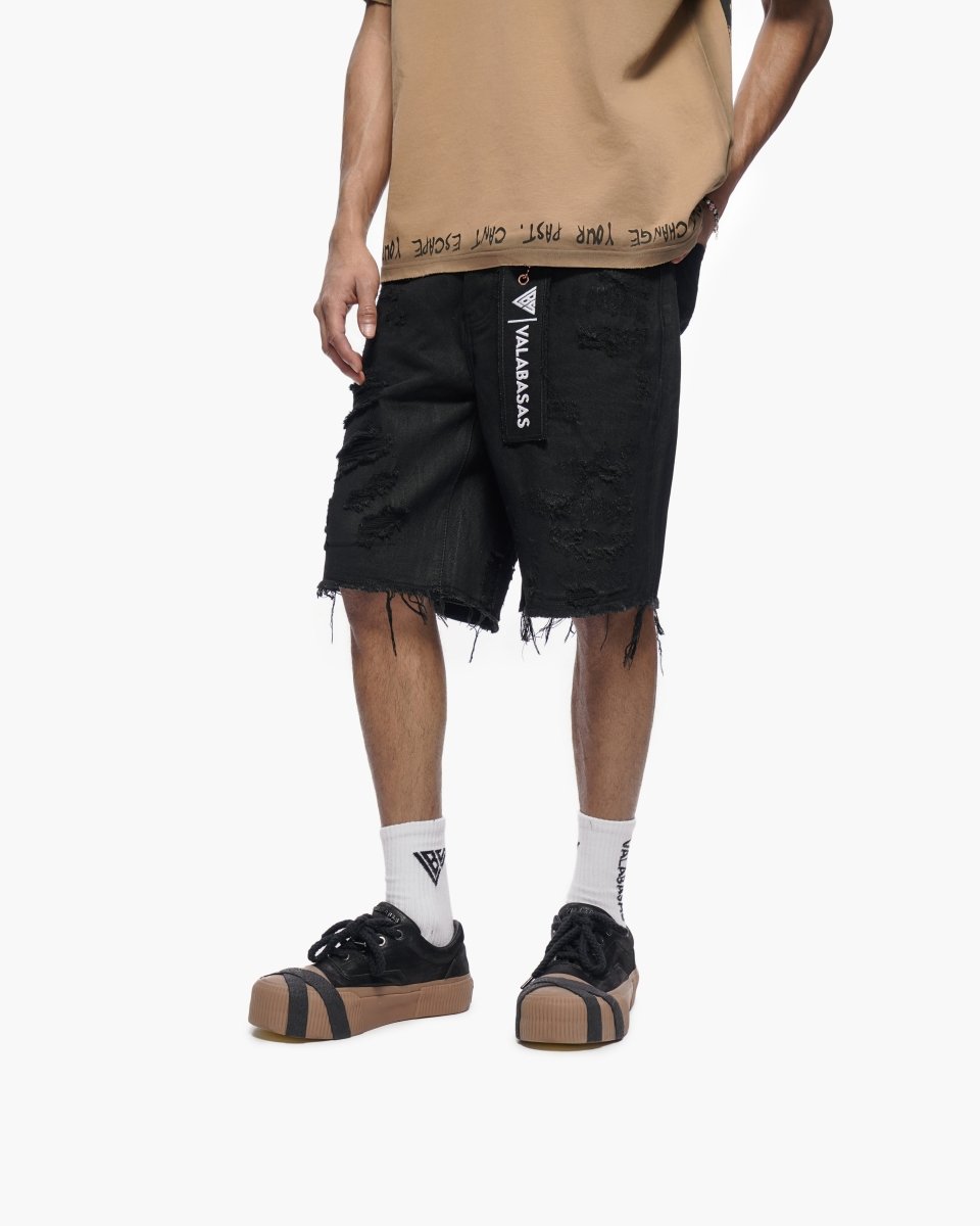 Clipped Jorts Black Waxed - Valabasas