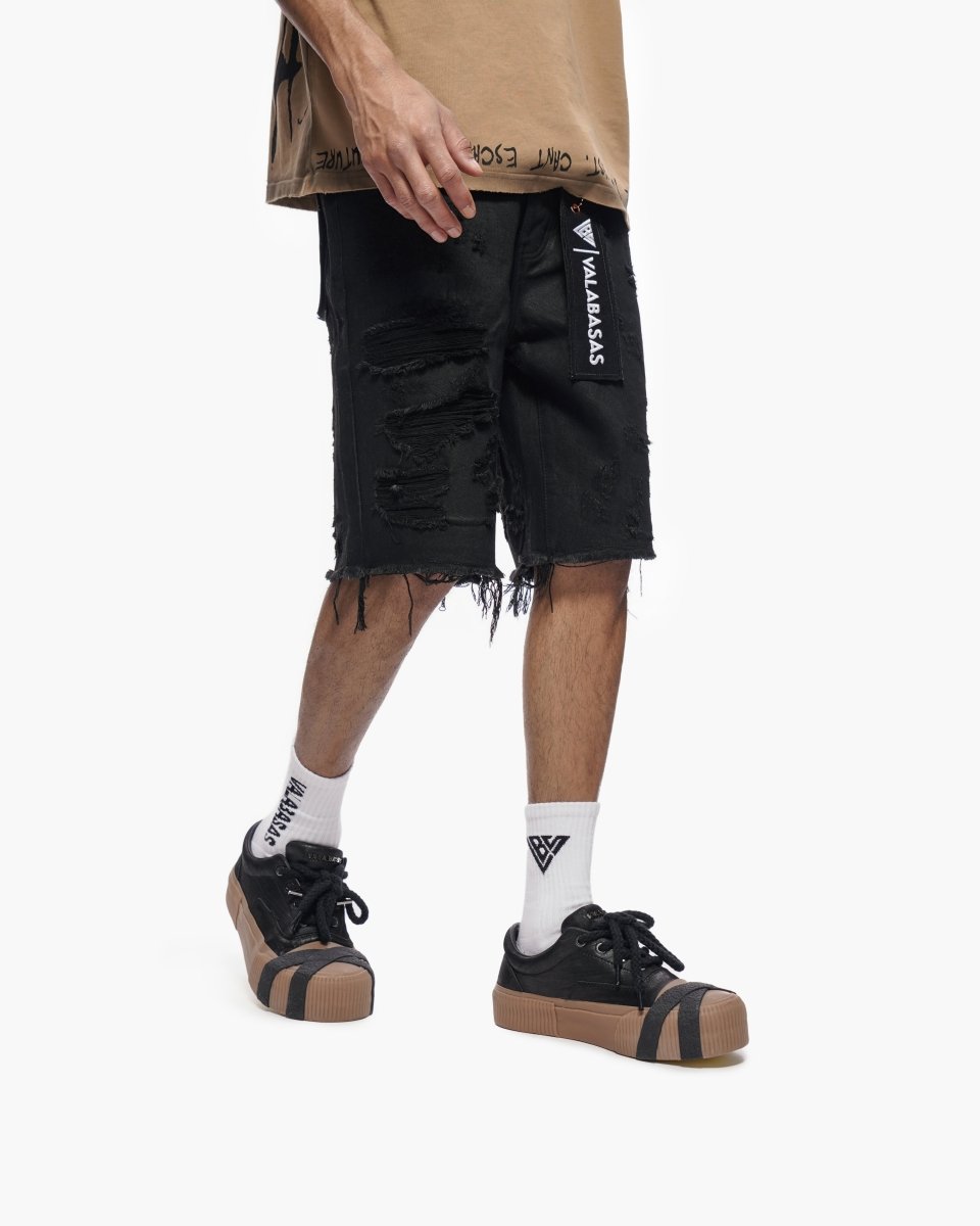 Clipped Jorts Black Waxed - Valabasas
