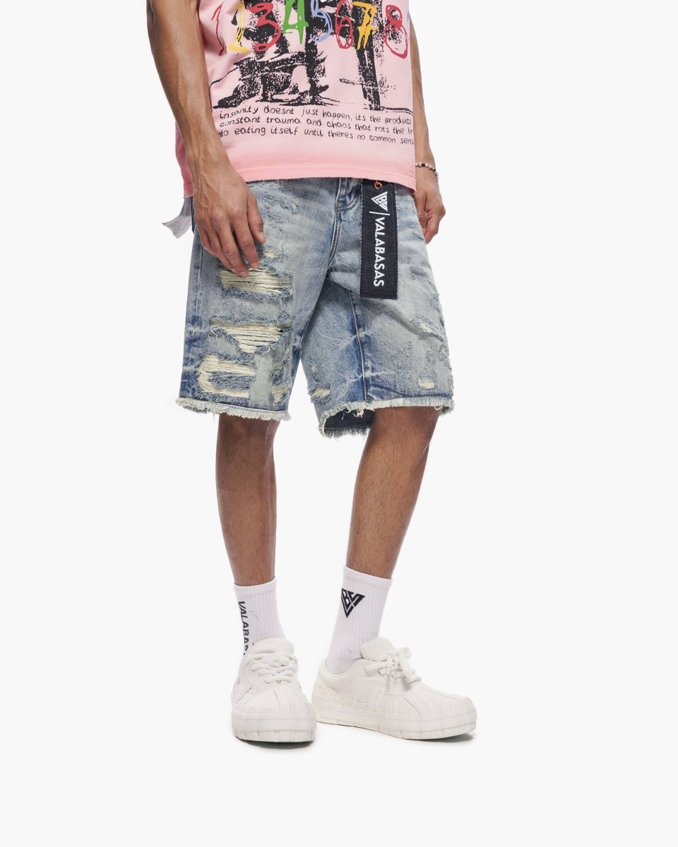 Clipped Jorts Blue Washed - Valabasas