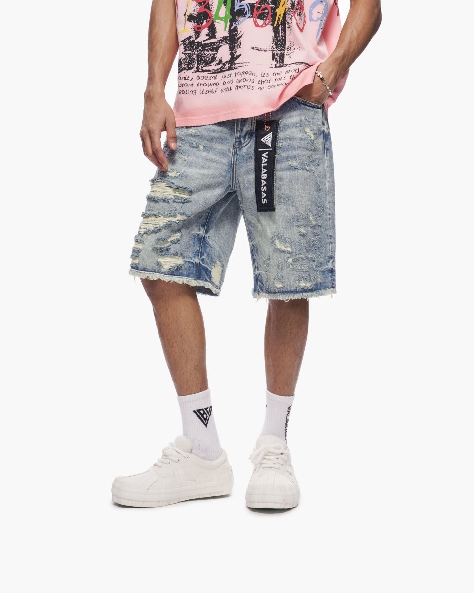 Clipped Jorts Blue Washed - Valabasas