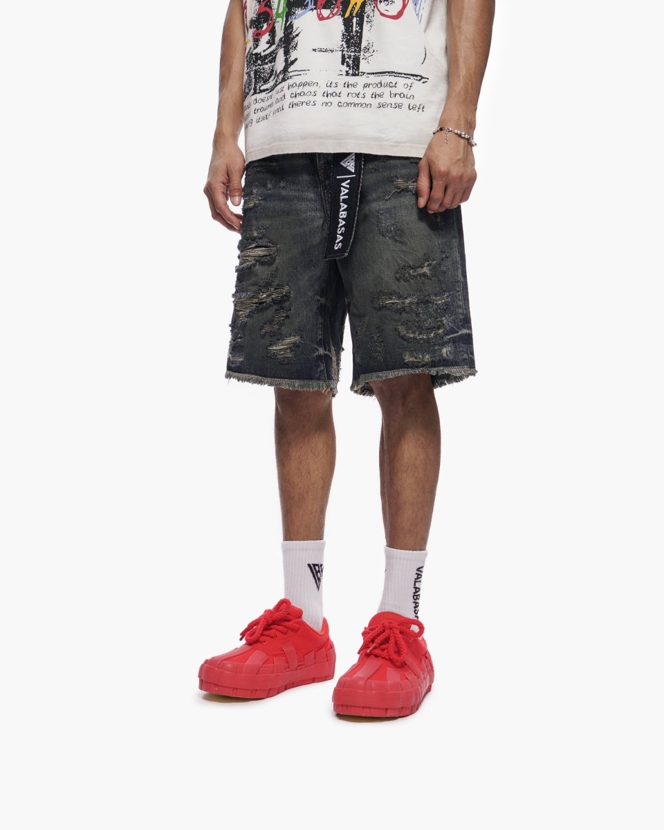 Clipped Jorts Dark Dirty Blue - Valabasas