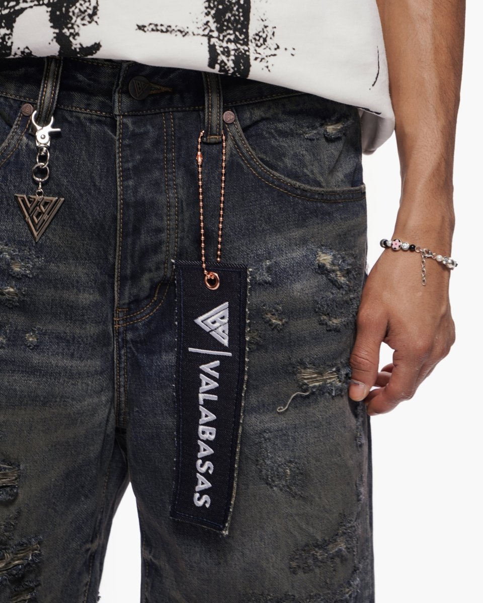 Clipped Jorts Dark Dirty Blue - Valabasas