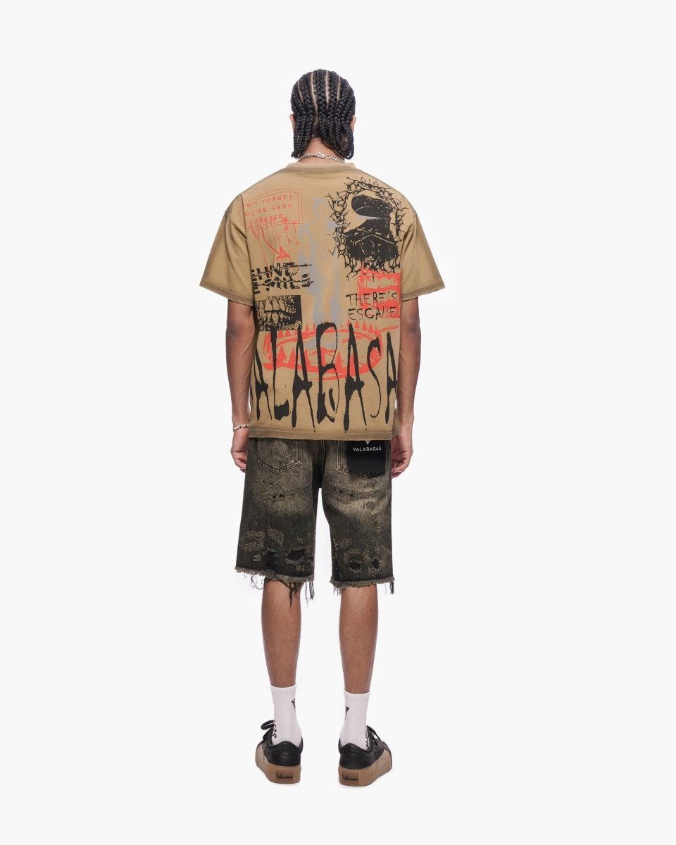 Clipped Jorts Grey Washed - Valabasas