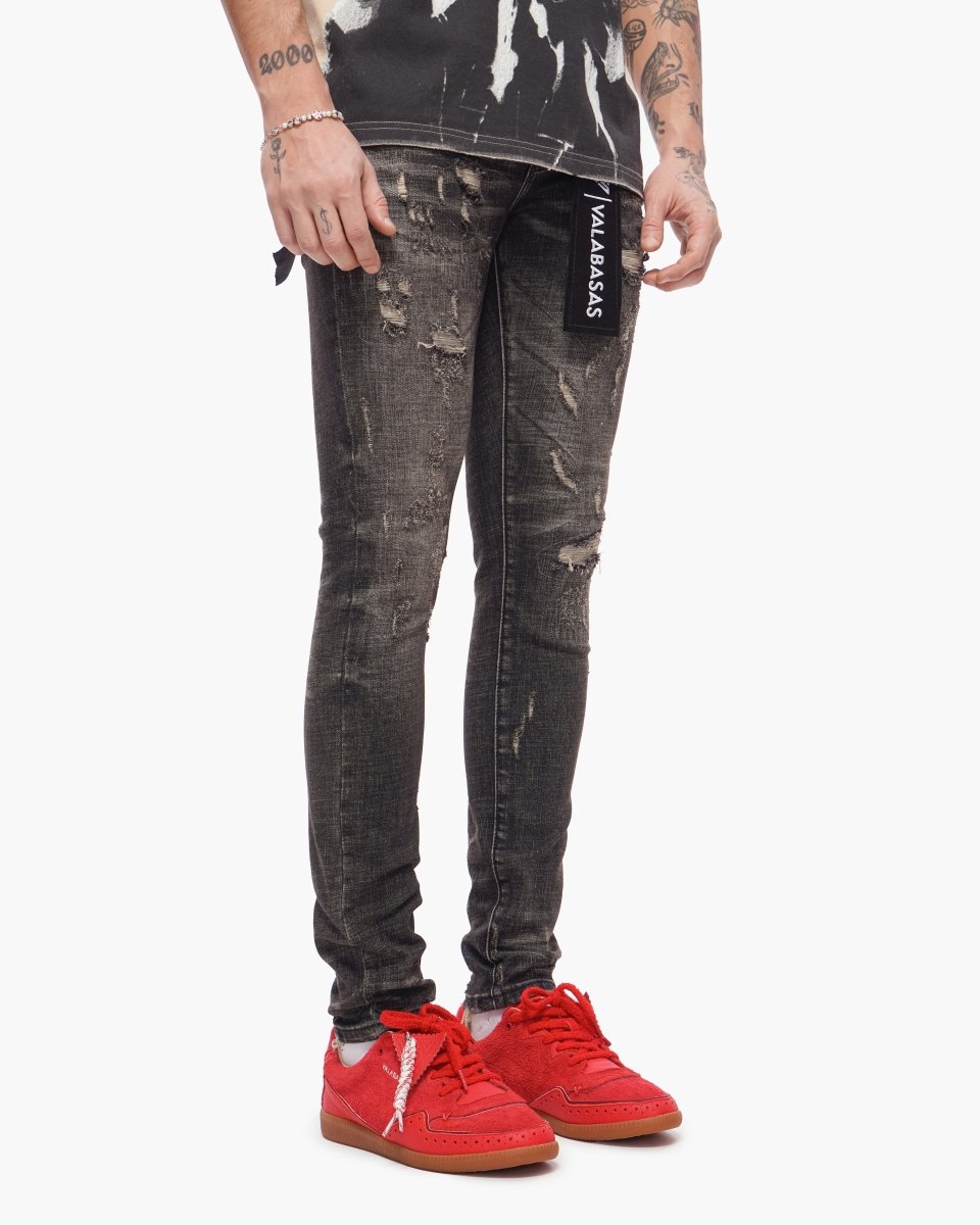 Collage Skinny Denim Grey Vintage Wash - Valabasas