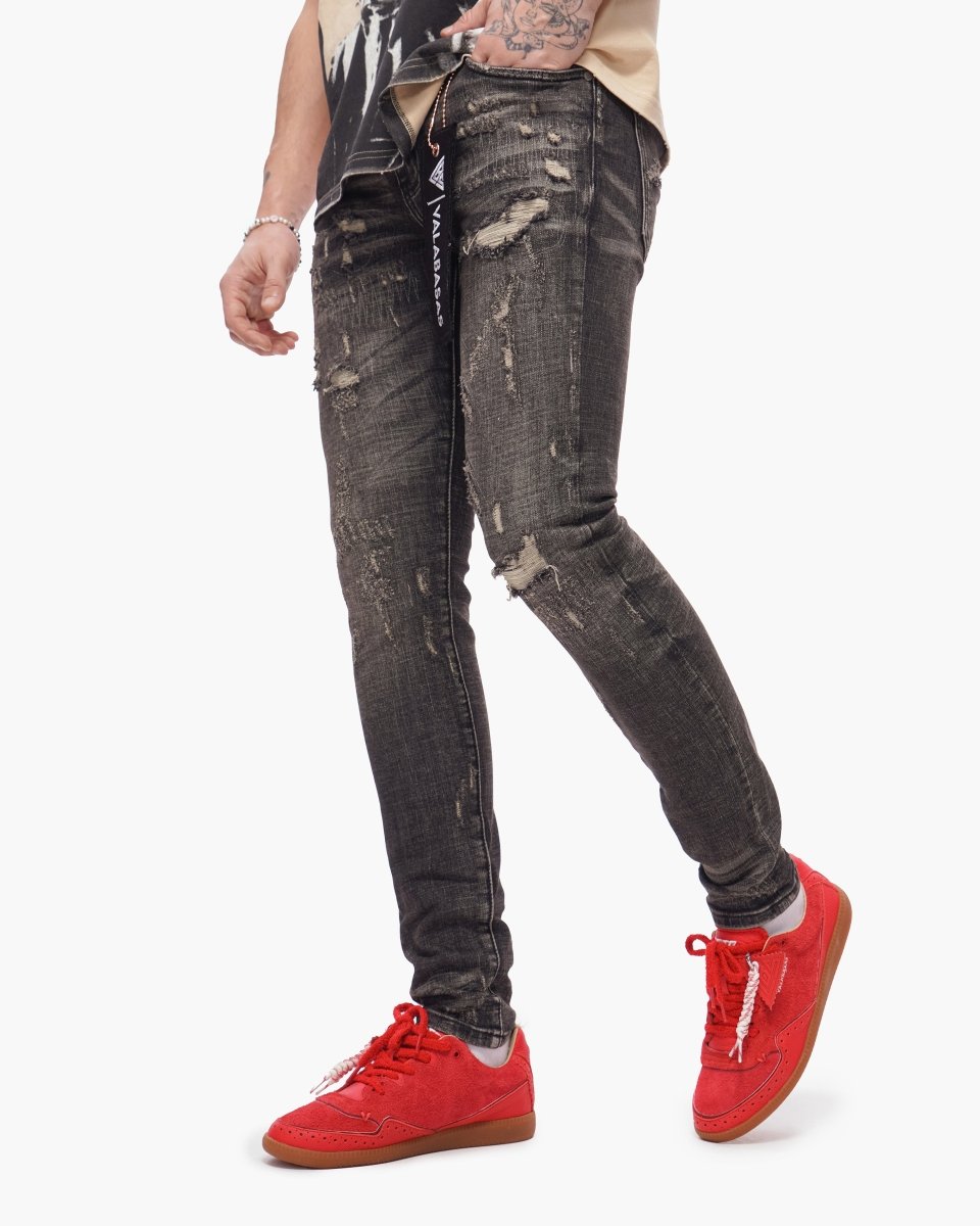 Collage Skinny Denim Grey Vintage Wash - Valabasas