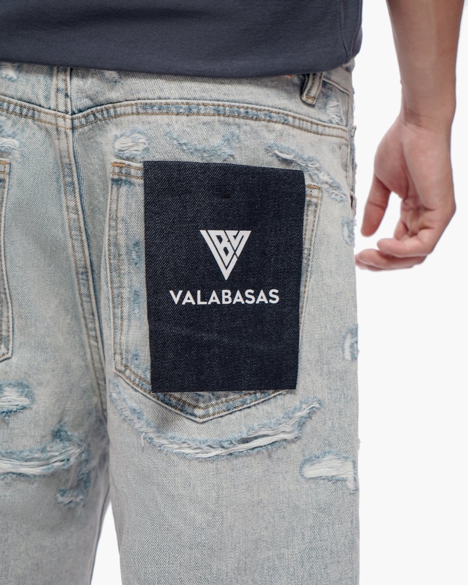 Compass Shorts Light Blue Wash - Valabasas