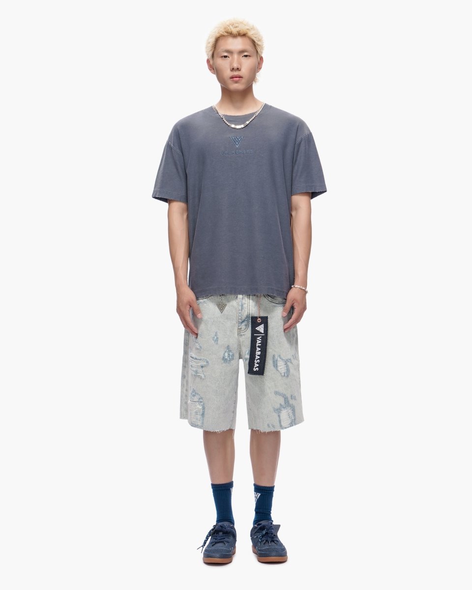 Compass Shorts Light Blue Wash - Valabasas