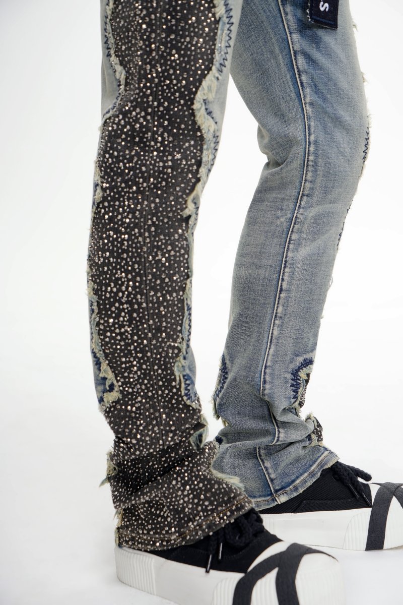 Convoy Stacked Blue Grey Jeans - Valabasas