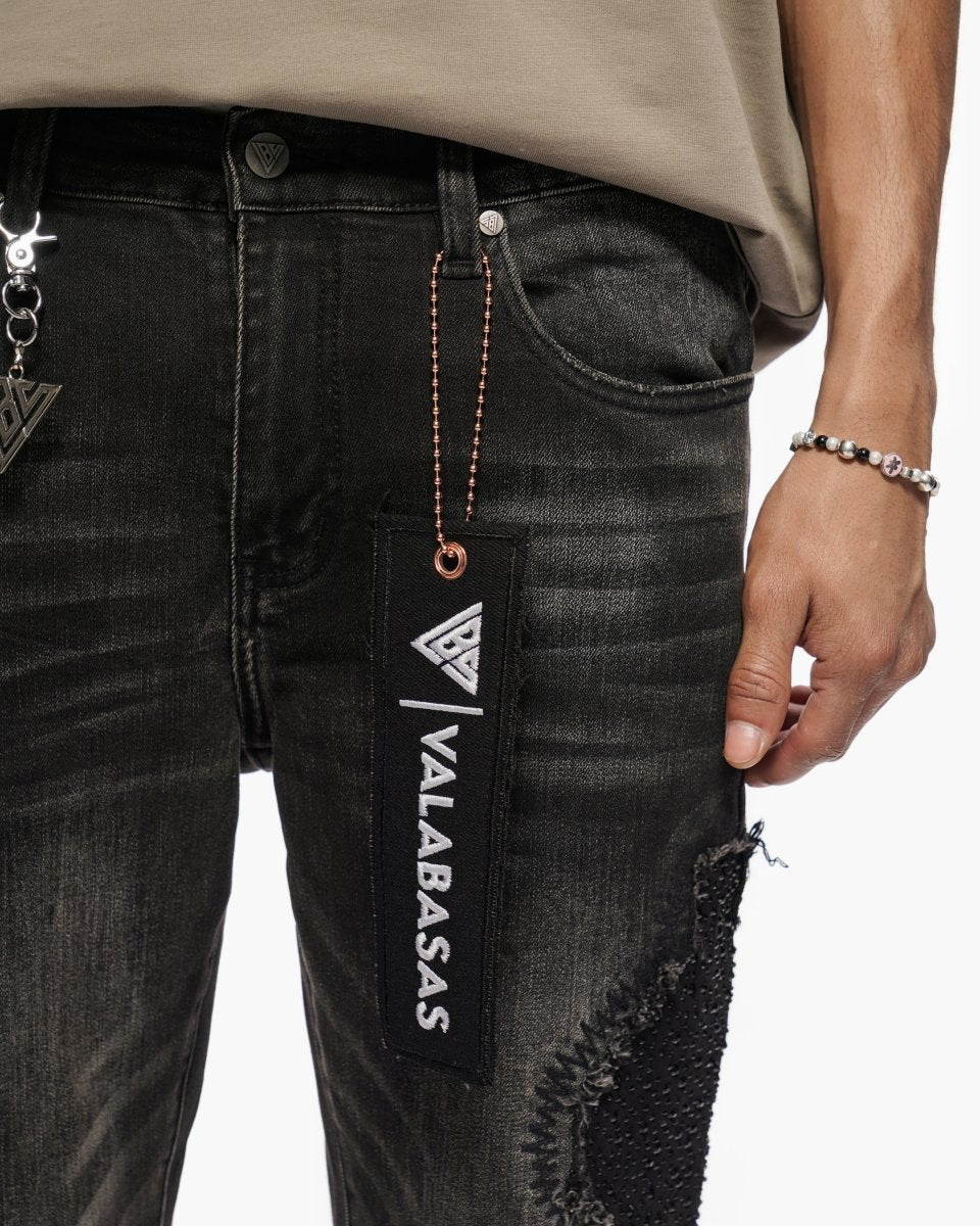 Convoy Stacked Grey Black Jeans - Valabasas