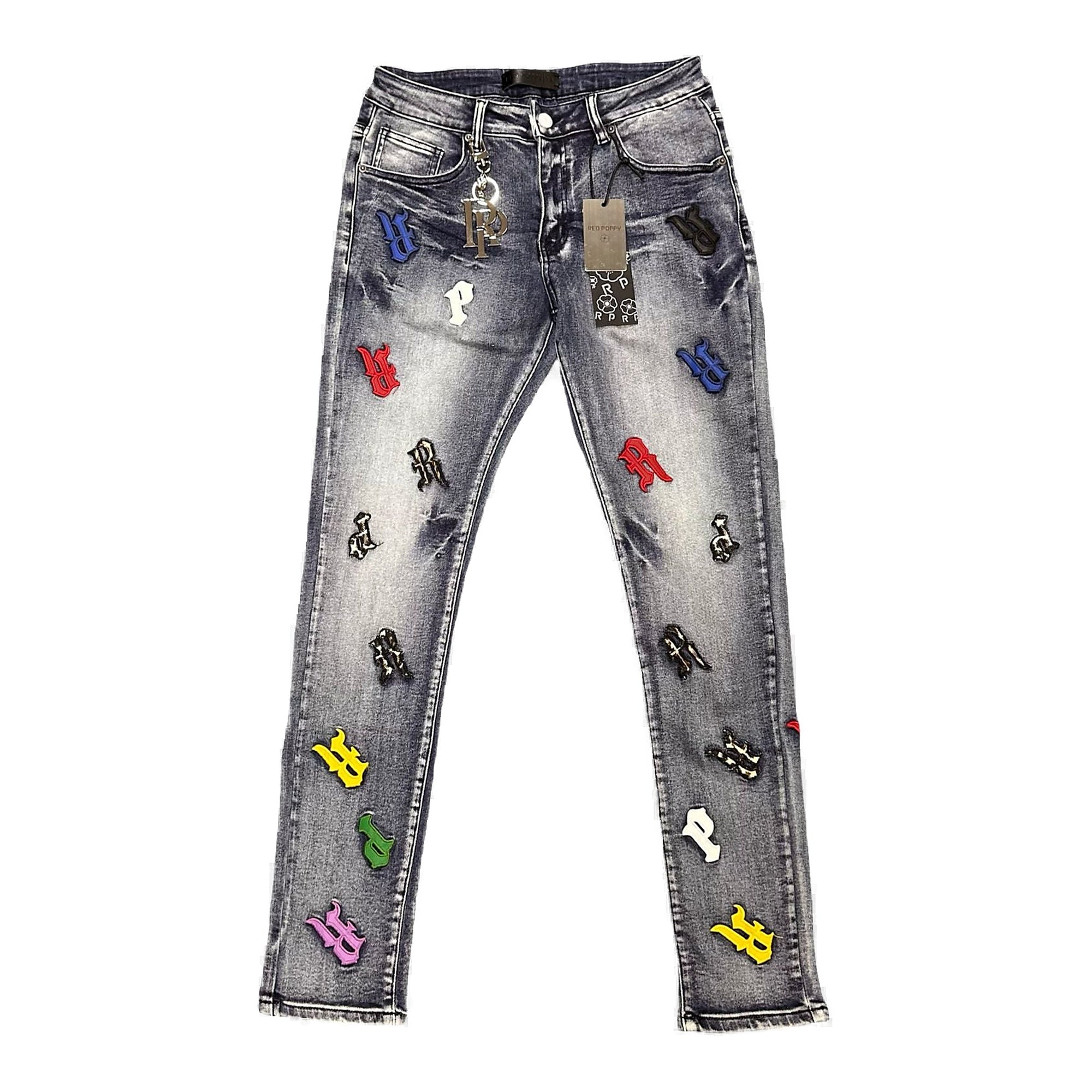 Red Poppy Skinny Fit Jeans - Distressed Wash