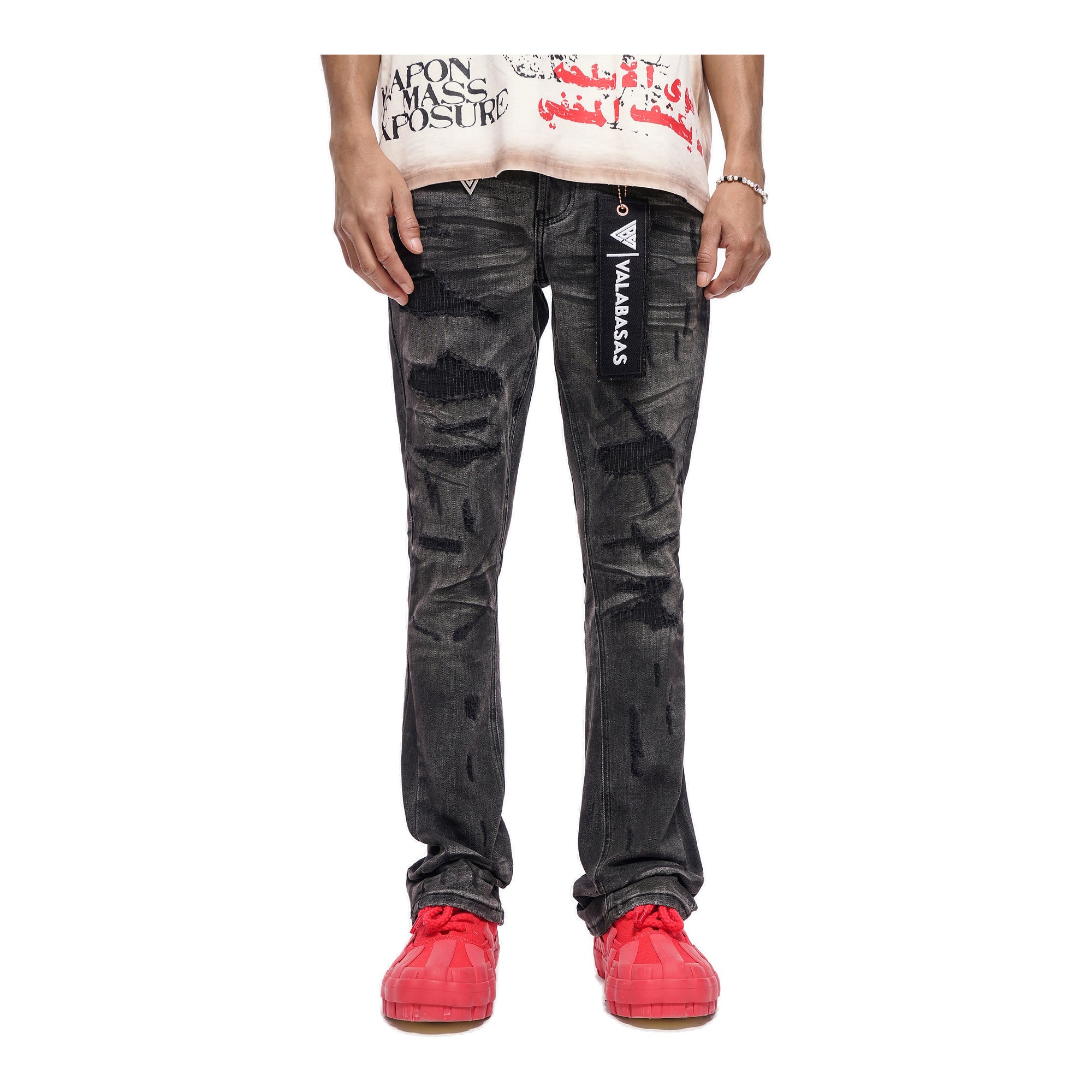 Valabasas Graft Jeans Stacked - Grey Washed