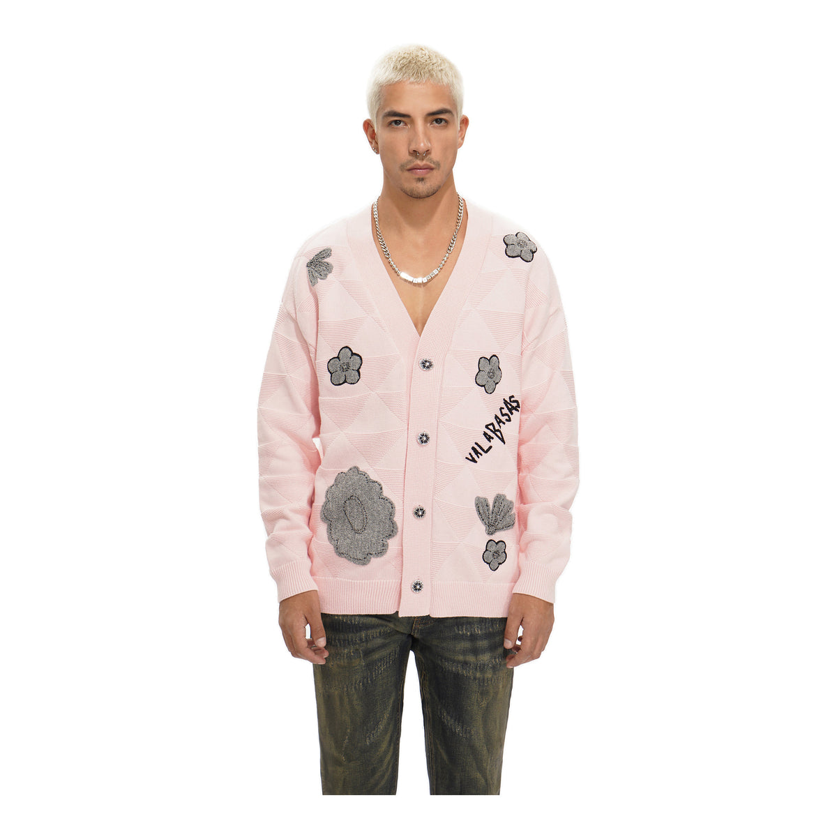 Valabasas Floral Sweater - Embroidered Pink